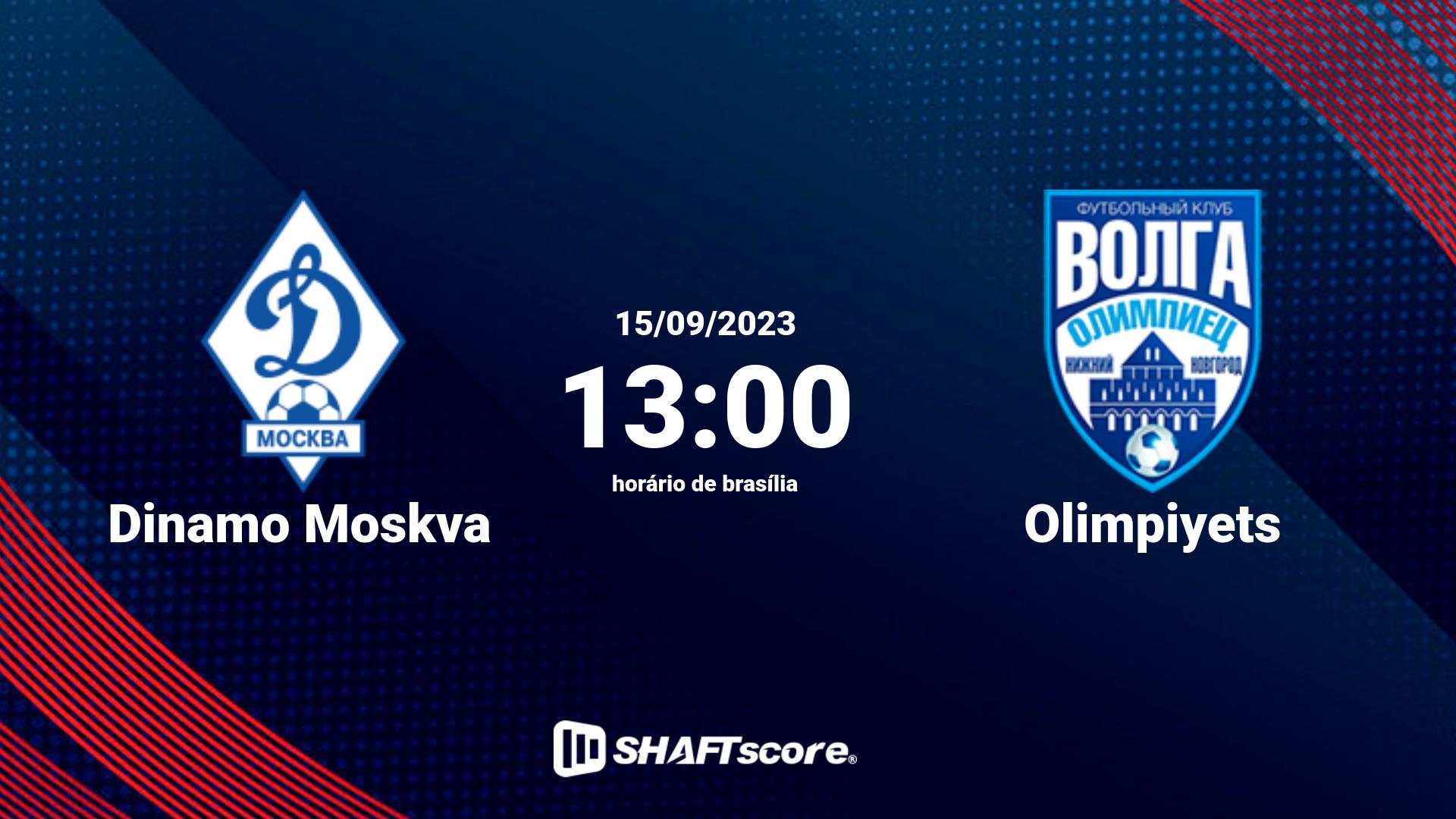 Estatísticas do jogo Dinamo Moskva vs Olimpiyets 15.09 13:00