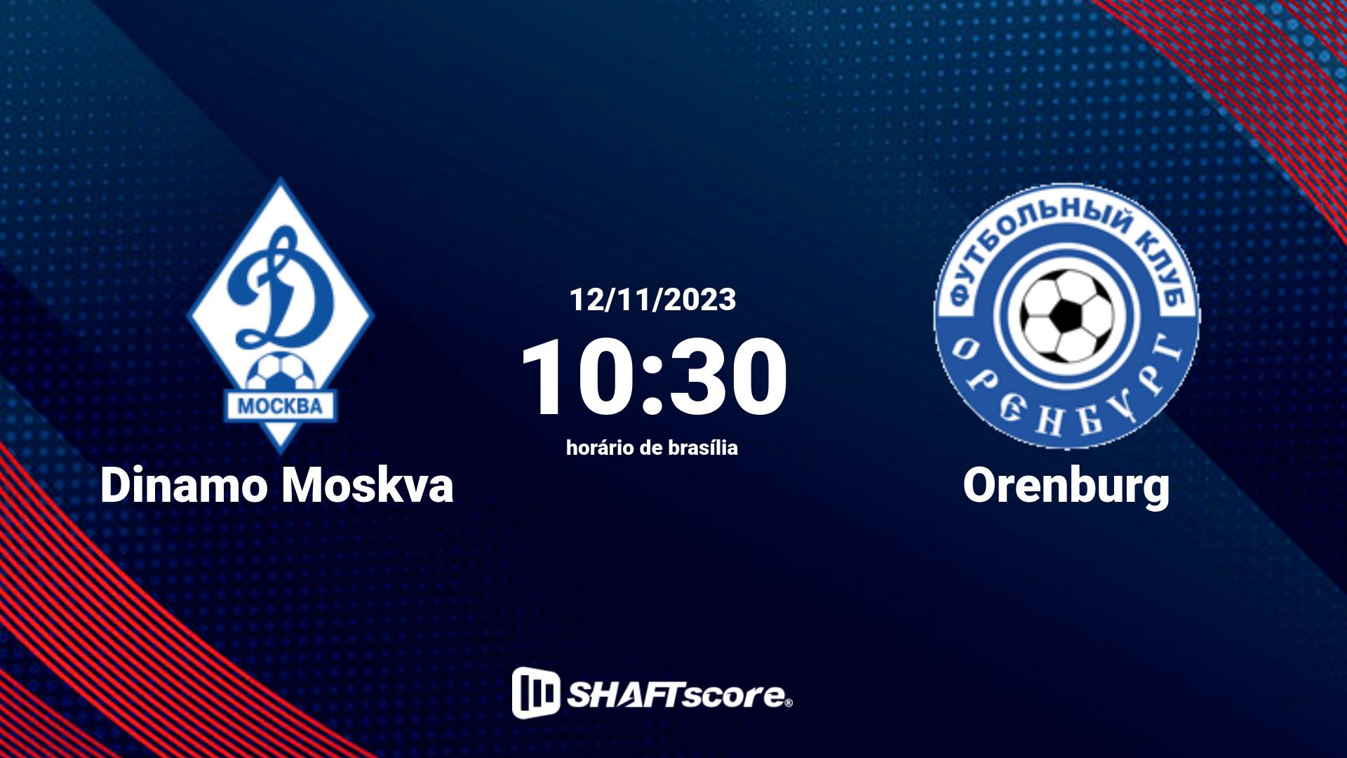 Estatísticas do jogo Dinamo Moskva vs Orenburg 12.11 10:30