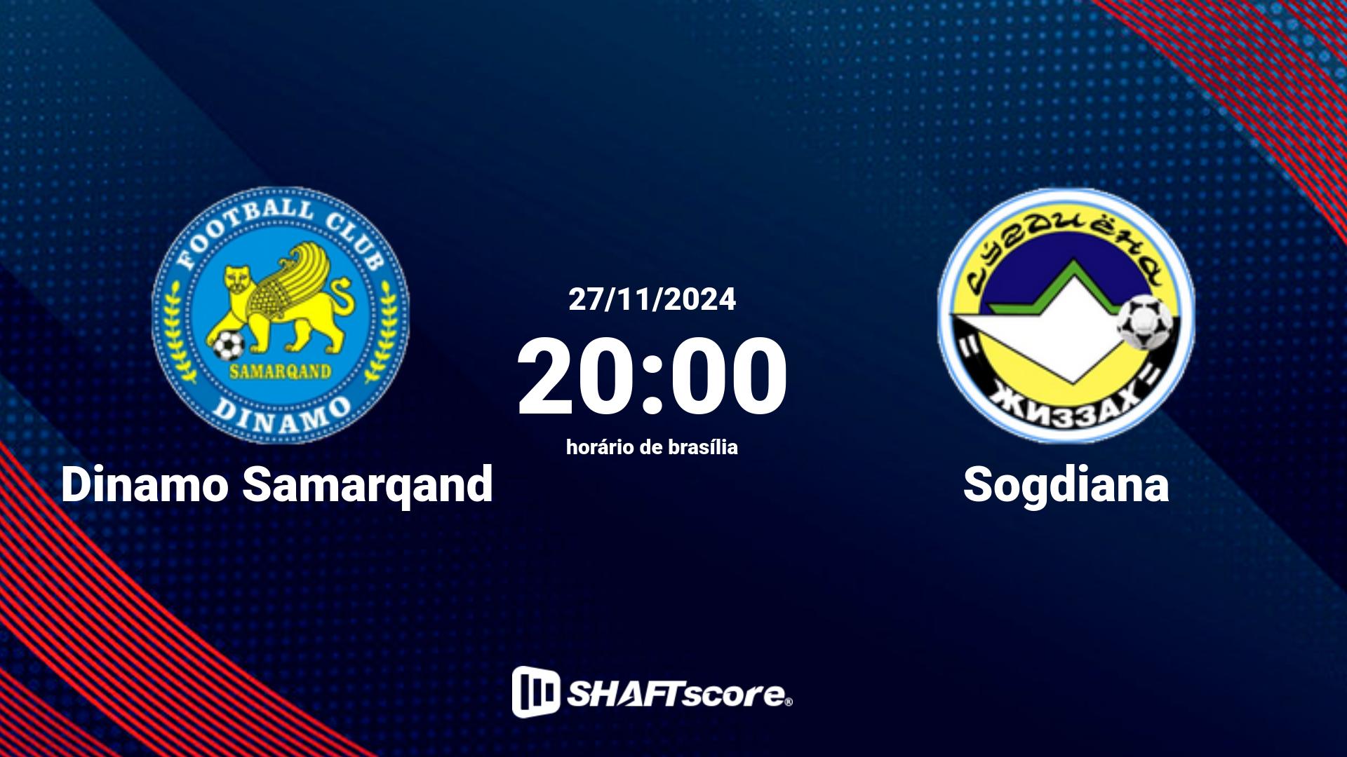 Estatísticas do jogo Dinamo Samarqand vs Sogdiana 27.11 20:00