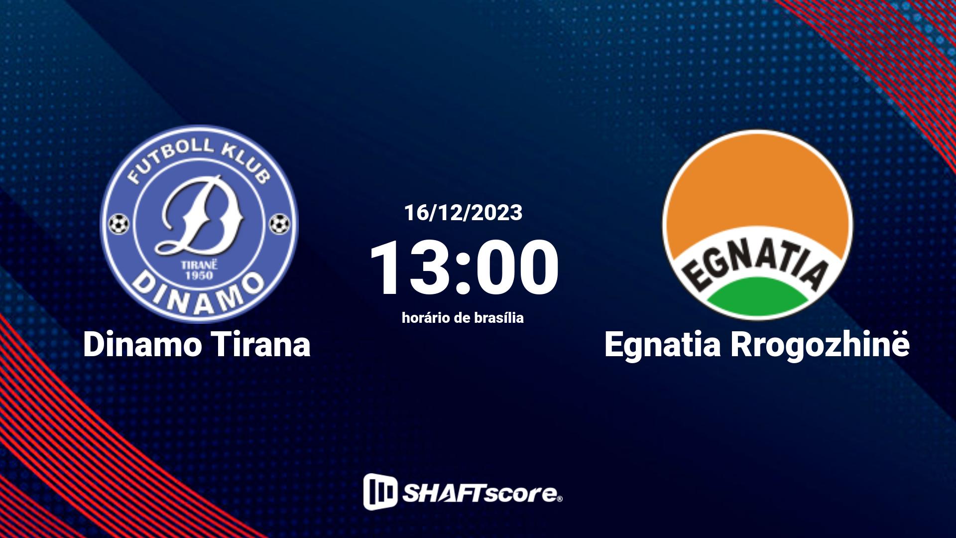 Estatísticas do jogo Dinamo Tirana vs Egnatia Rrogozhinë 16.12 13:00