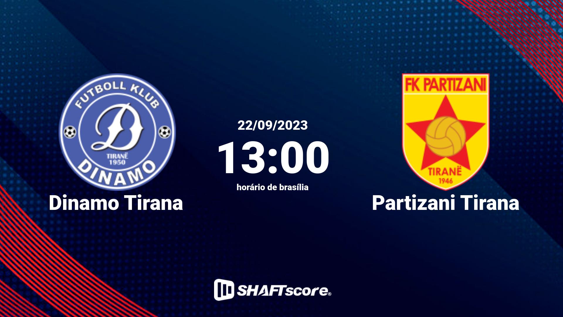 Estatísticas do jogo Dinamo Tirana vs Partizani Tirana 22.09 13:00