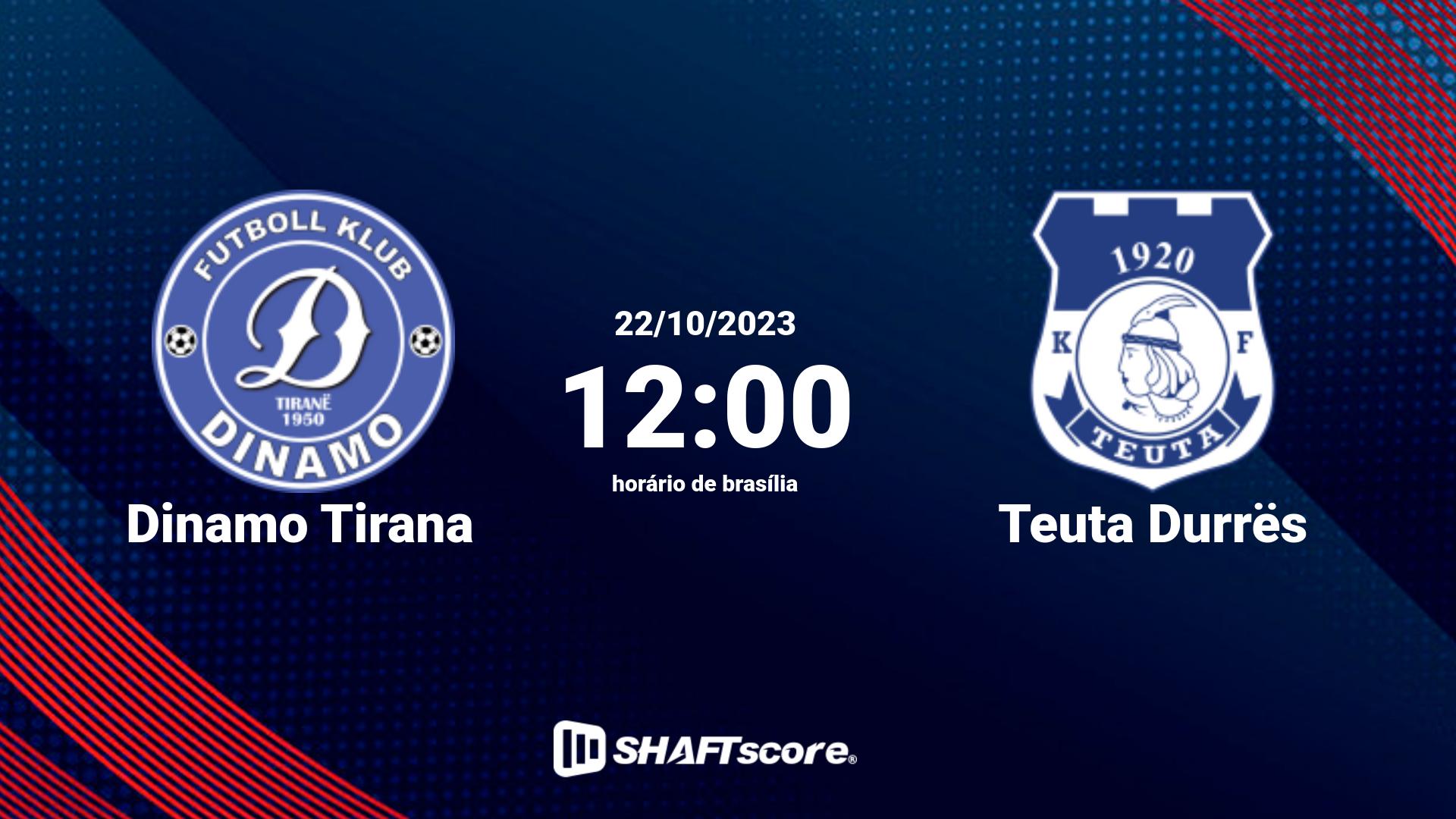 Estatísticas do jogo Dinamo Tirana vs Teuta Durrës 22.10 12:00