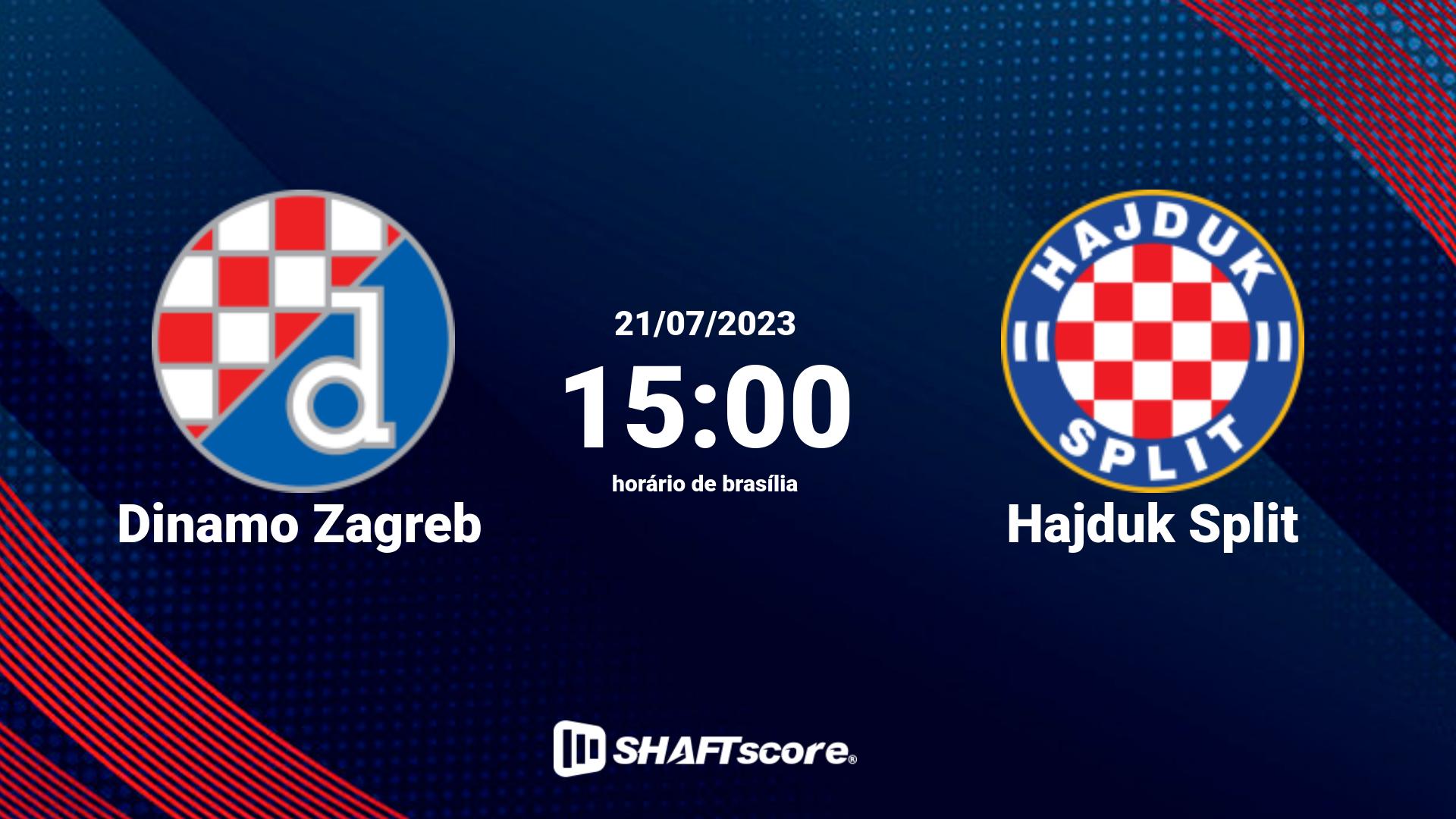 Estatísticas do jogo Dinamo Zagreb vs Hajduk Split 21.07 15:00