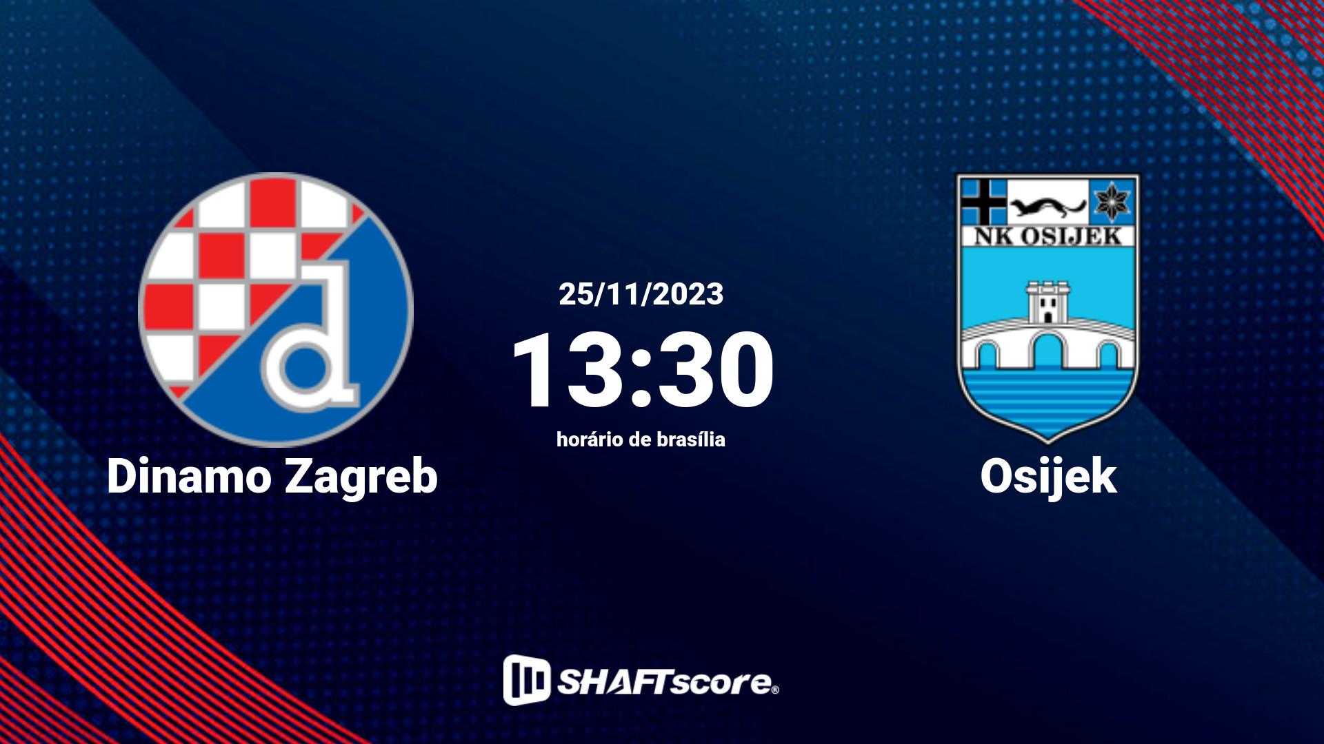 Estatísticas do jogo Dinamo Zagreb vs Osijek 25.11 13:30