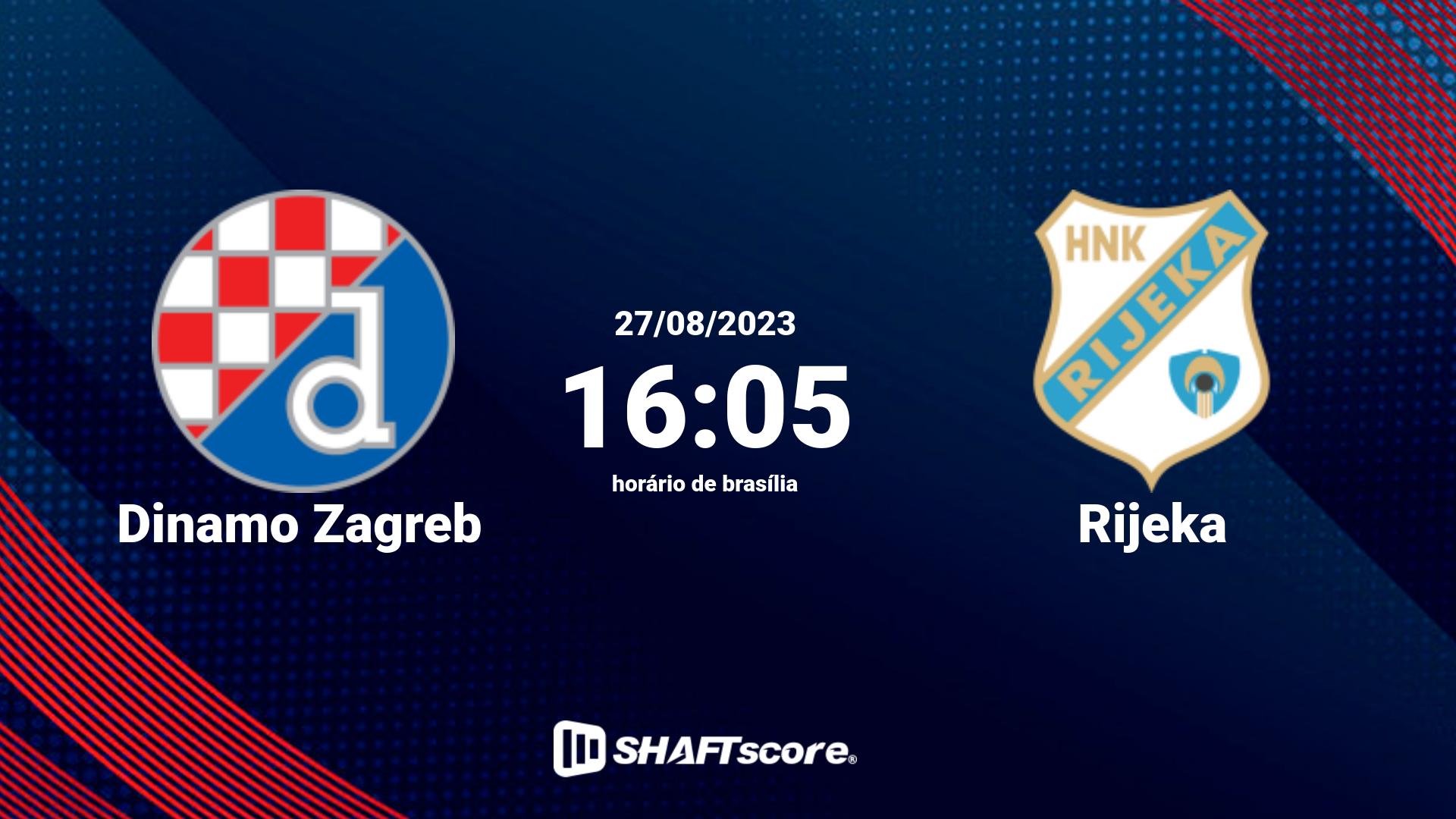 Estatísticas do jogo Dinamo Zagreb vs Rijeka 27.08 16:05