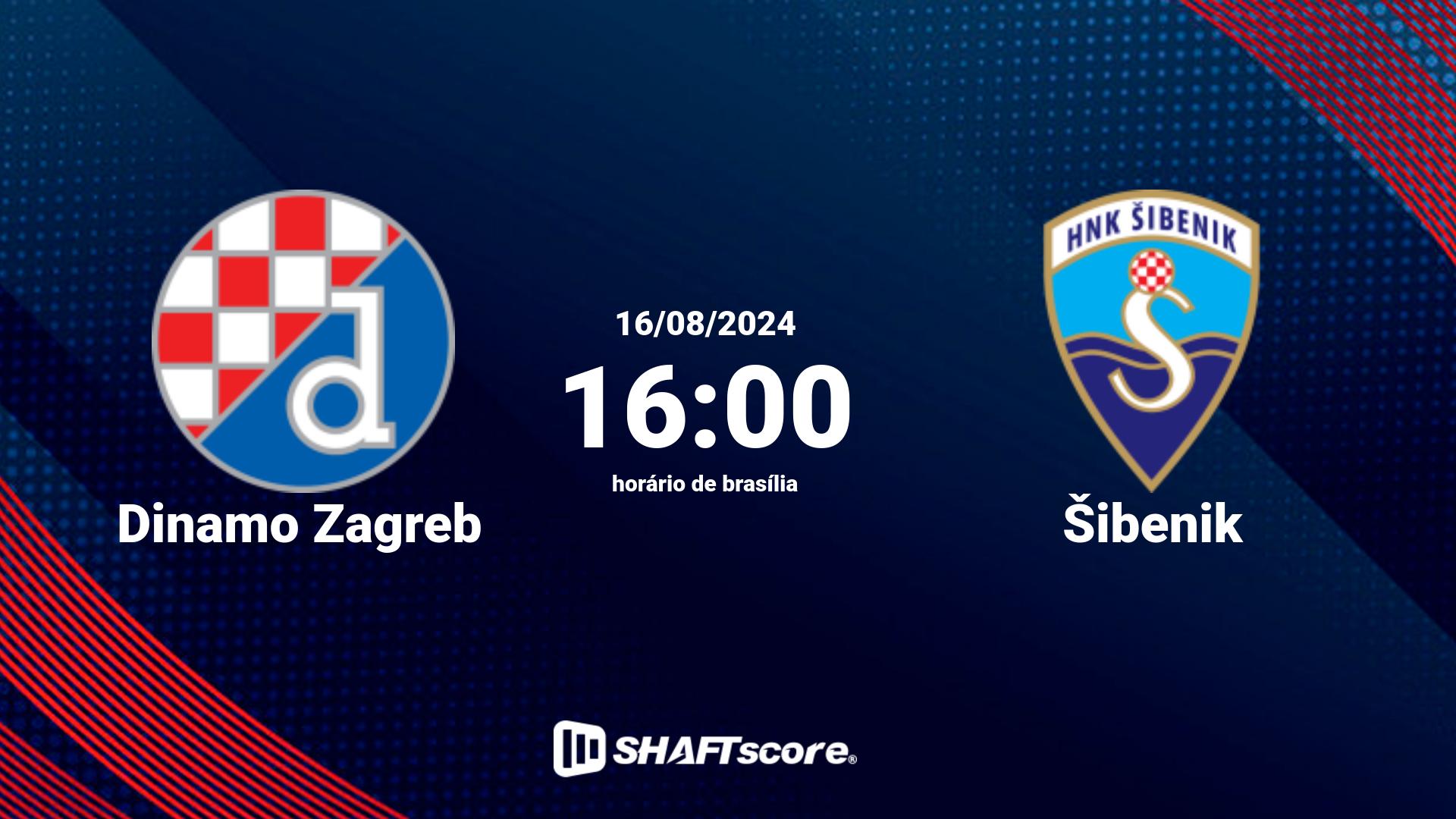 Estatísticas do jogo Dinamo Zagreb vs Šibenik 16.08 16:00