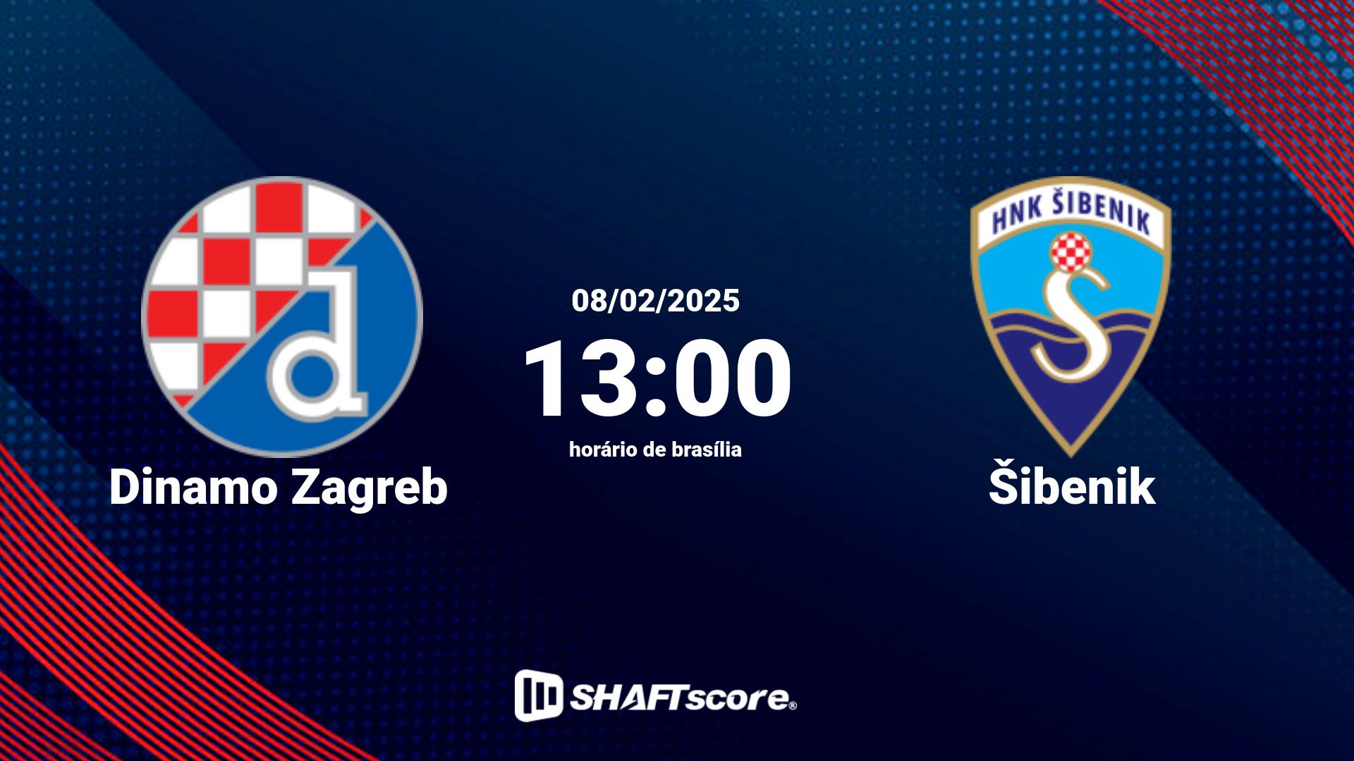 Estatísticas do jogo Dinamo Zagreb vs Šibenik 08.02 13:00