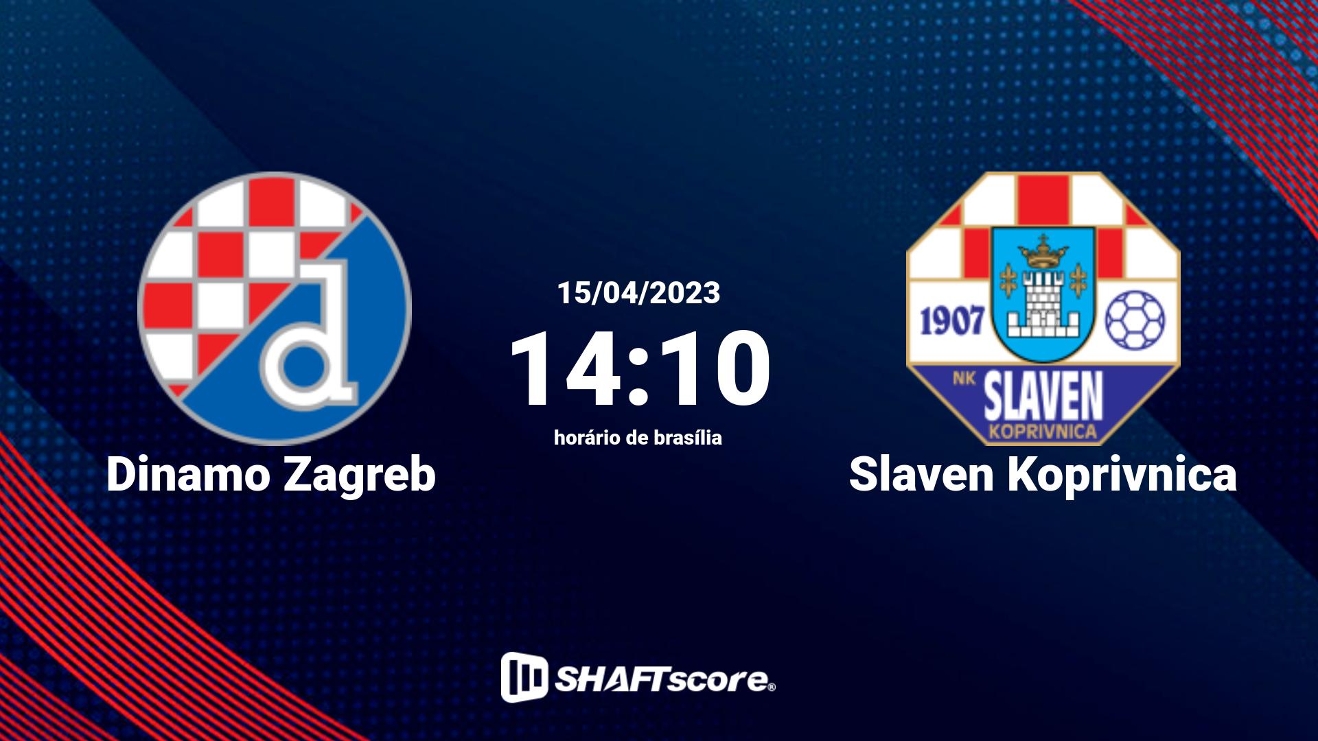 Estatísticas do jogo Dinamo Zagreb vs Slaven Koprivnica 15.04 14:10