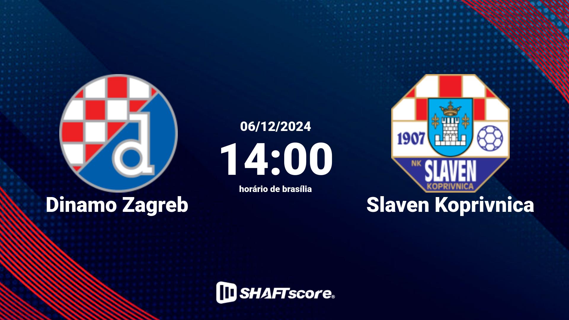 Estatísticas do jogo Dinamo Zagreb vs Slaven Koprivnica 06.12 14:00