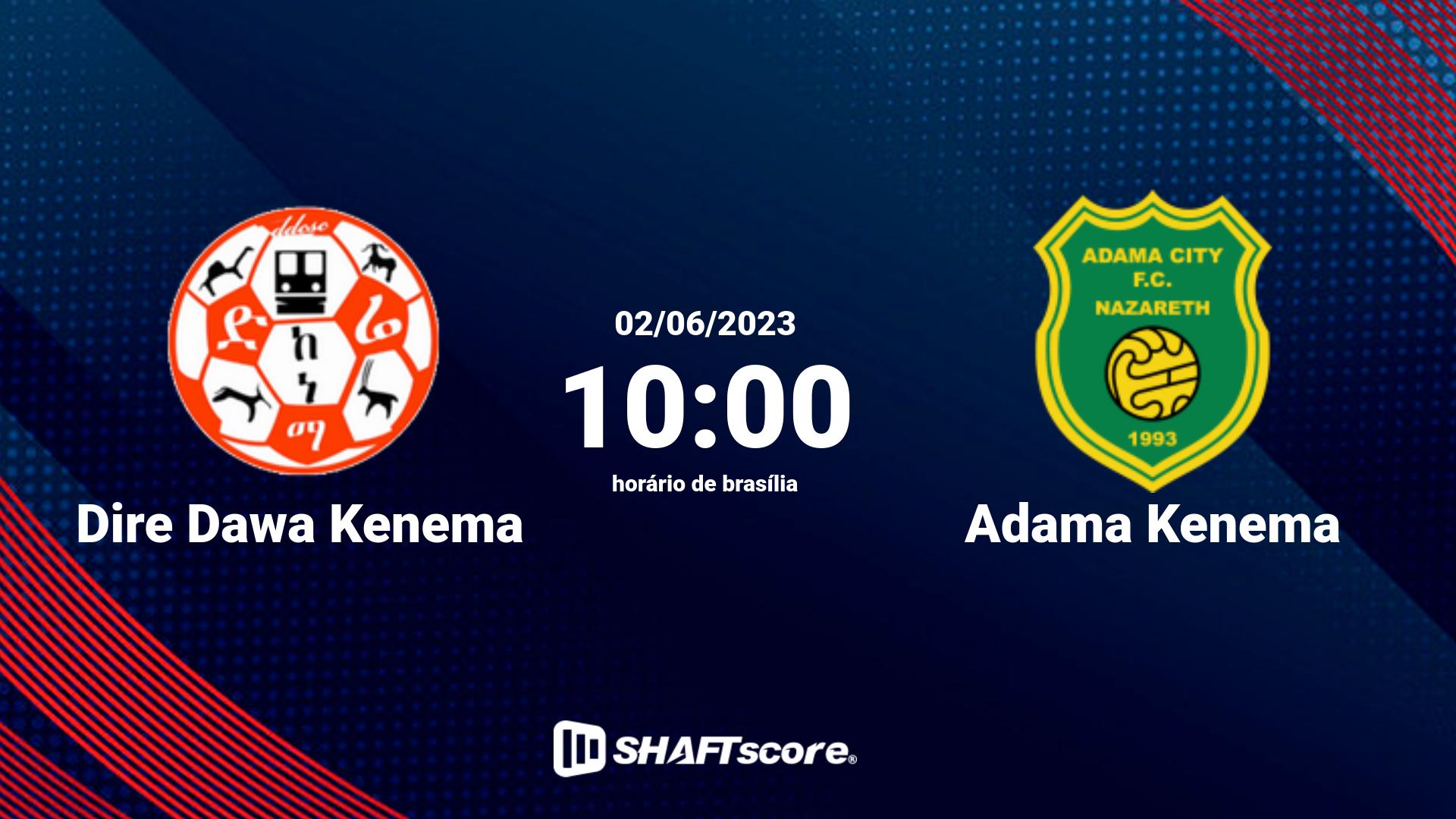 Estatísticas do jogo Dire Dawa Kenema vs Adama Kenema 02.06 10:00