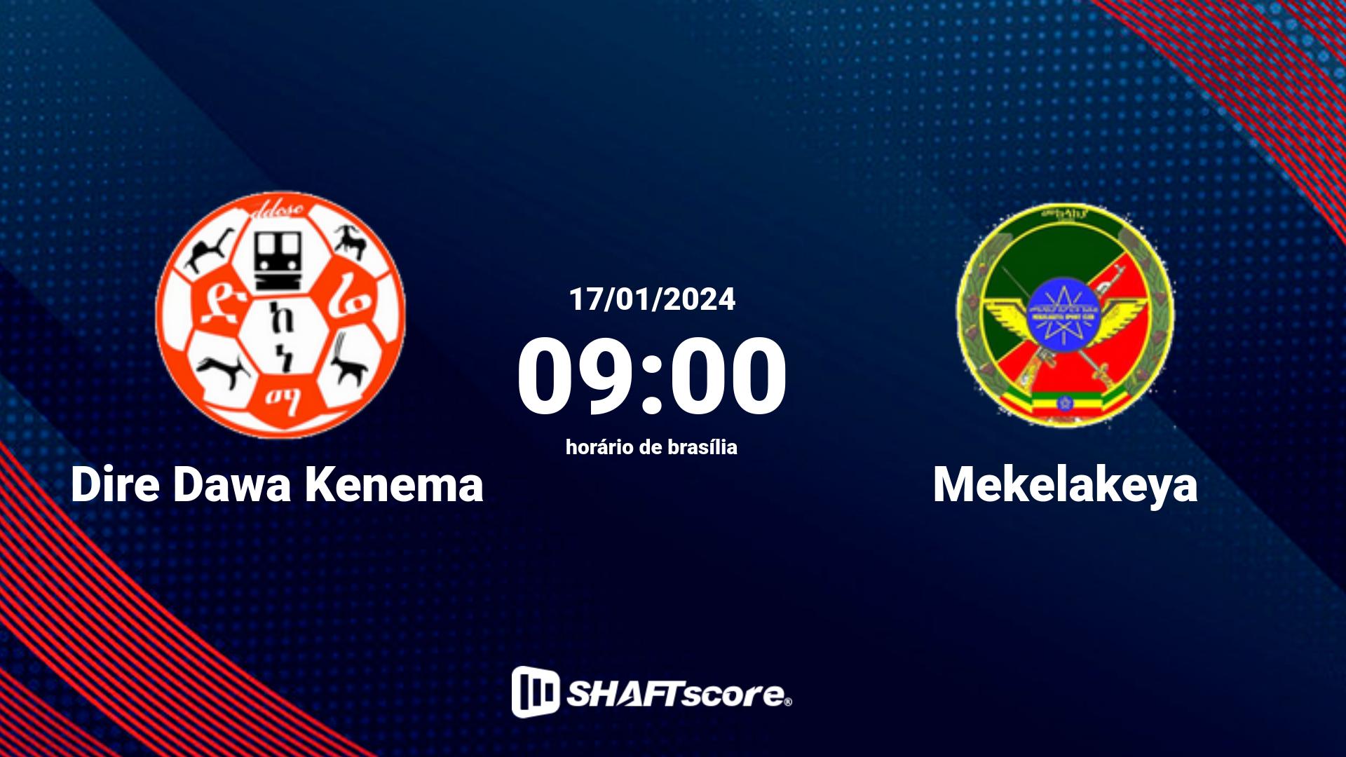 Estatísticas do jogo Dire Dawa Kenema vs Mekelakeya 17.01 09:00