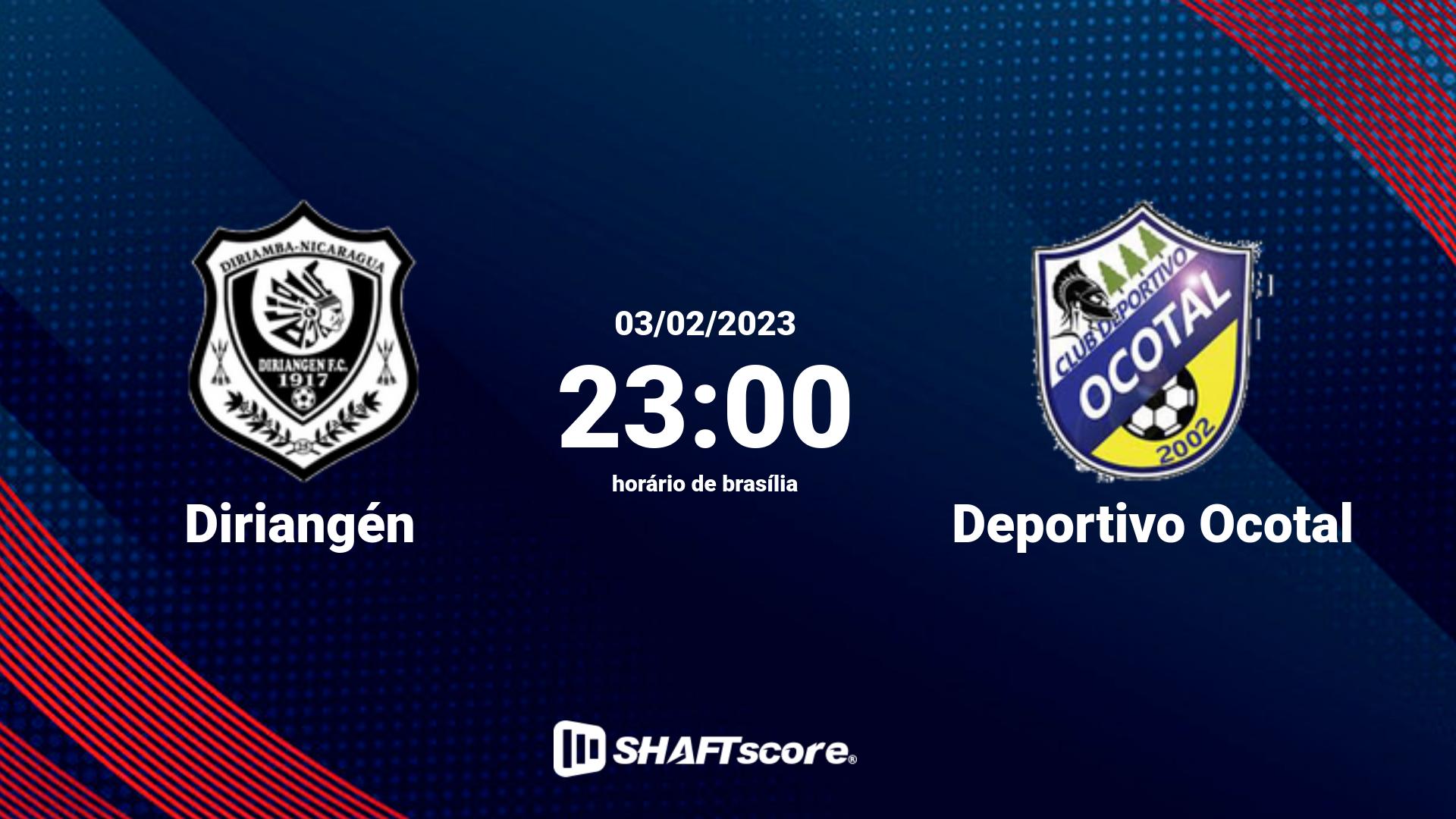 Estatísticas do jogo Diriangén vs Deportivo Ocotal 03.02 23:00