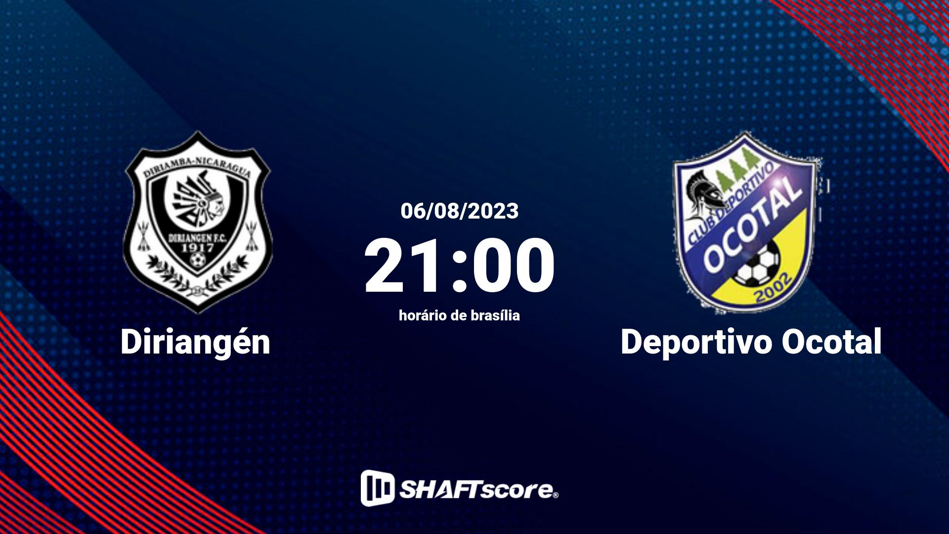 Estatísticas do jogo Diriangén vs Deportivo Ocotal 06.08 21:00