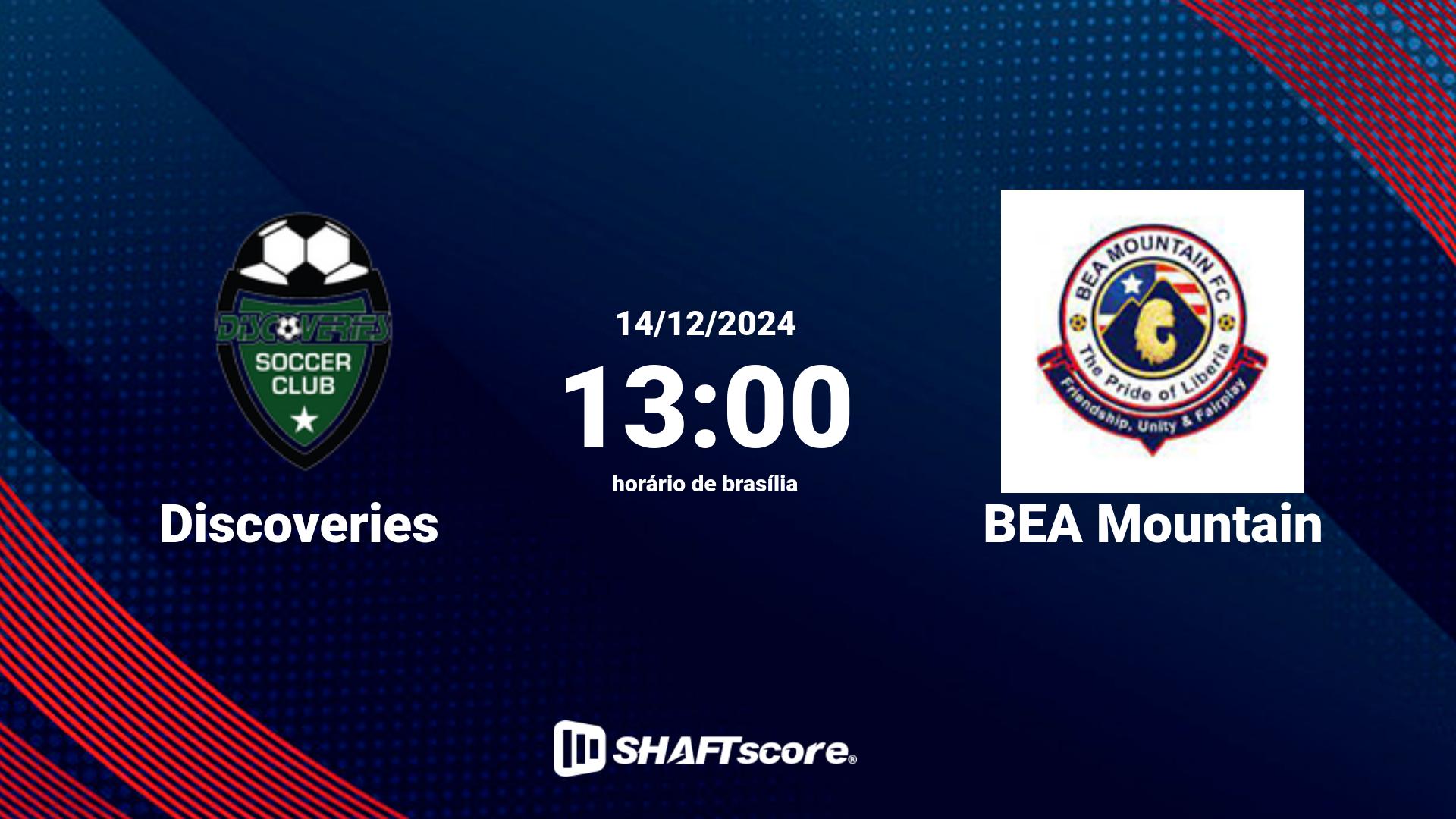 Estatísticas do jogo Discoveries vs BEA Mountain 14.12 13:00