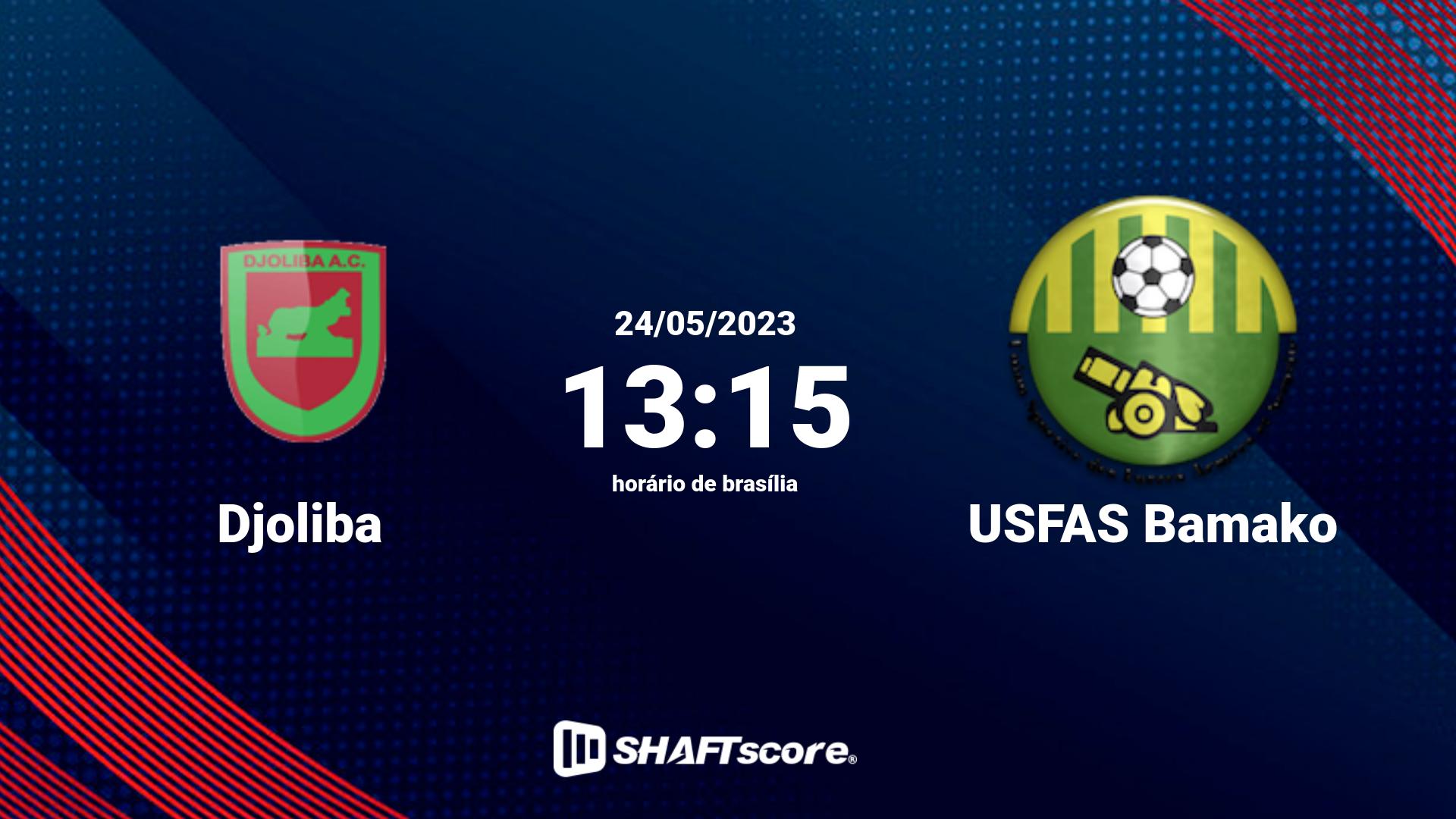 Estatísticas do jogo Djoliba vs USFAS Bamako 24.05 13:15