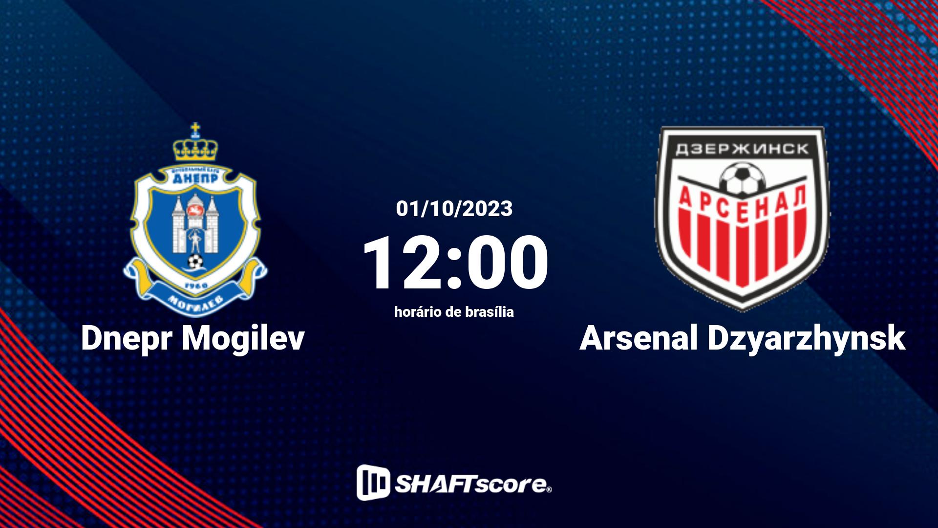 Estatísticas do jogo Dnepr Mogilev vs Arsenal Dzyarzhynsk 01.10 12:00