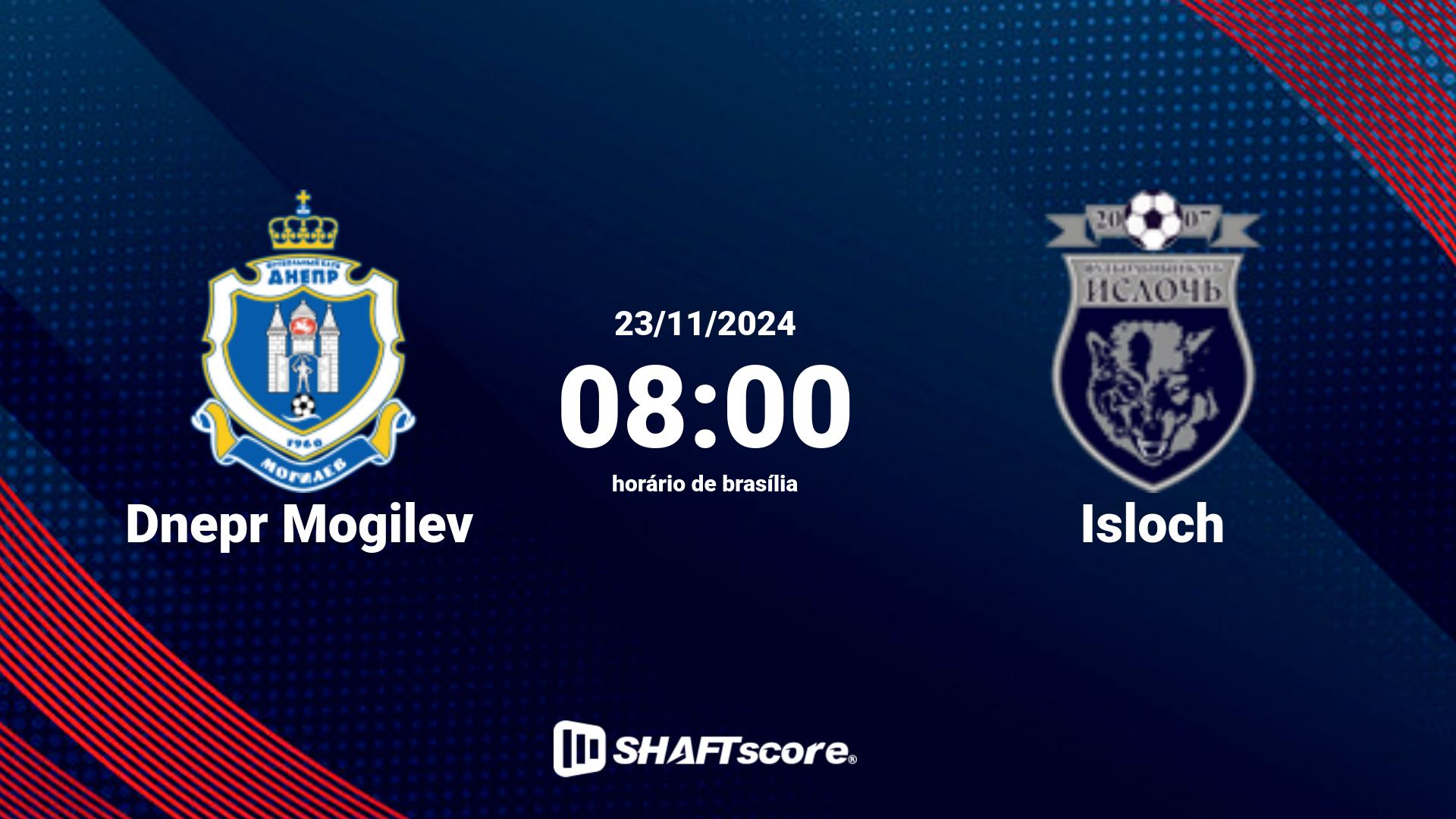 Estatísticas do jogo Dnepr Mogilev vs Isloch 23.11 08:00