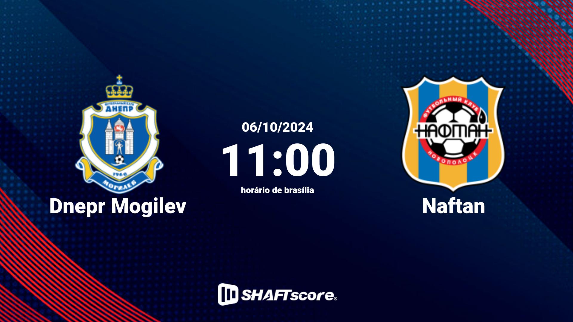 Estatísticas do jogo Dnepr Mogilev vs Naftan 06.10 11:00