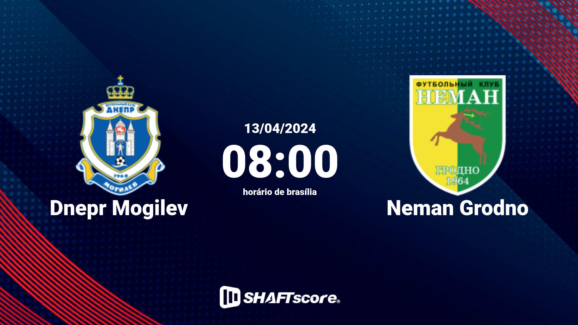 Estatísticas do jogo Dnepr Mogilev vs Neman Grodno 13.04 08:00