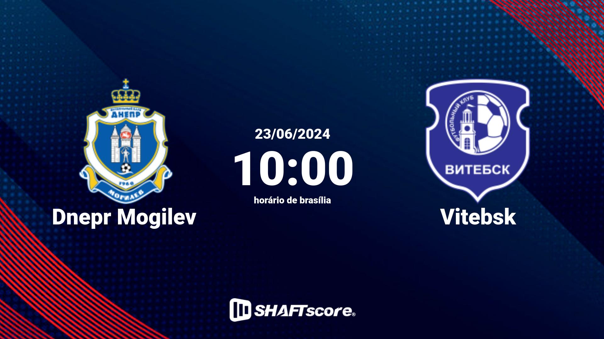 Estatísticas do jogo Dnepr Mogilev vs Vitebsk 23.06 10:00