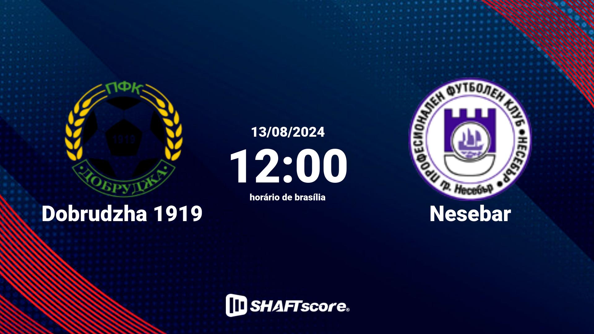 Estatísticas do jogo Dobrudzha 1919 vs Nesebar 13.08 12:00