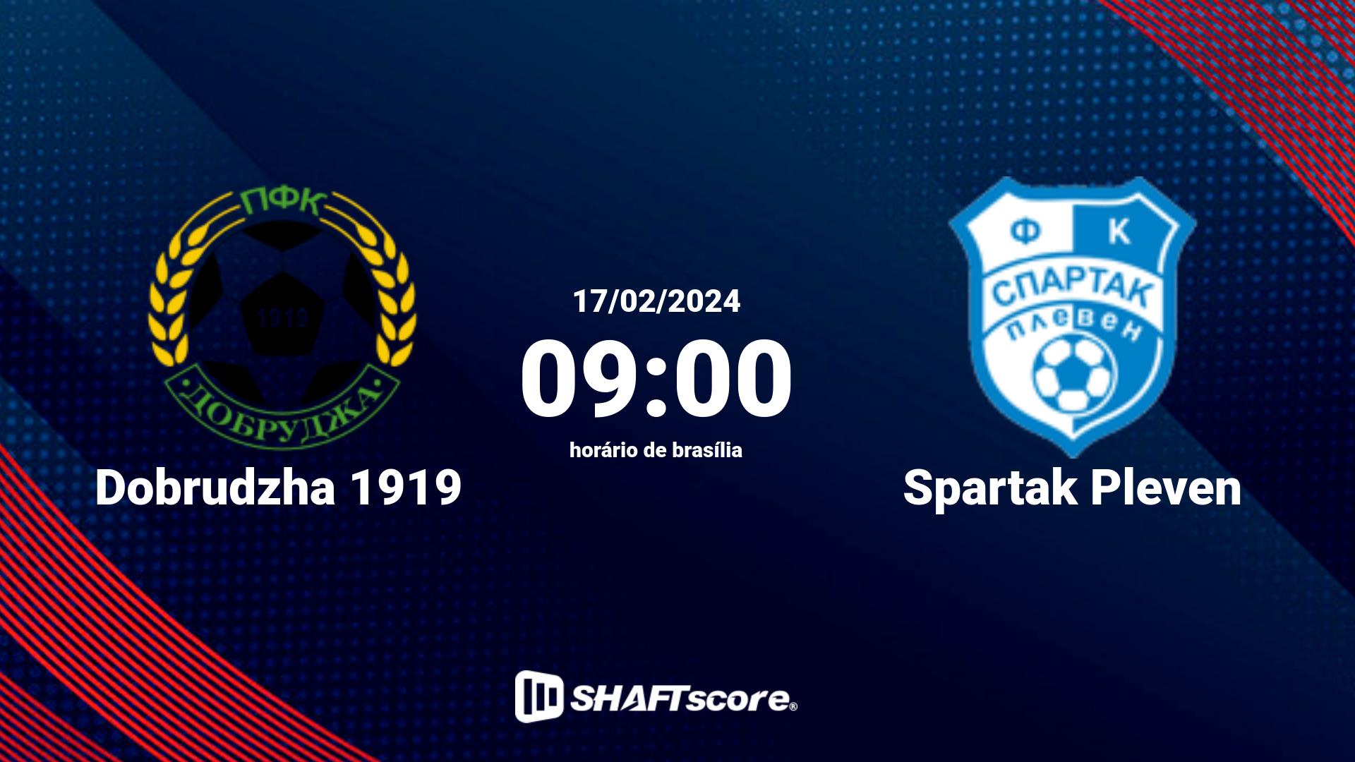 Estatísticas do jogo Dobrudzha 1919 vs Spartak Pleven 17.02 09:00