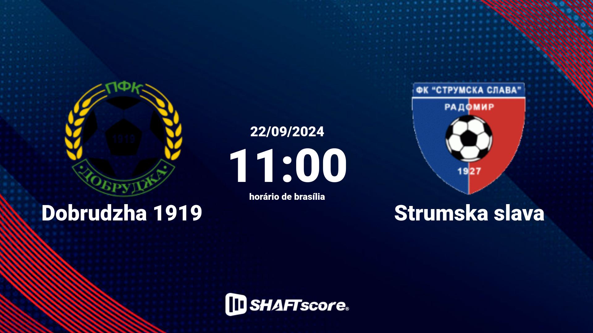 Estatísticas do jogo Dobrudzha 1919 vs Strumska slava 22.09 11:00