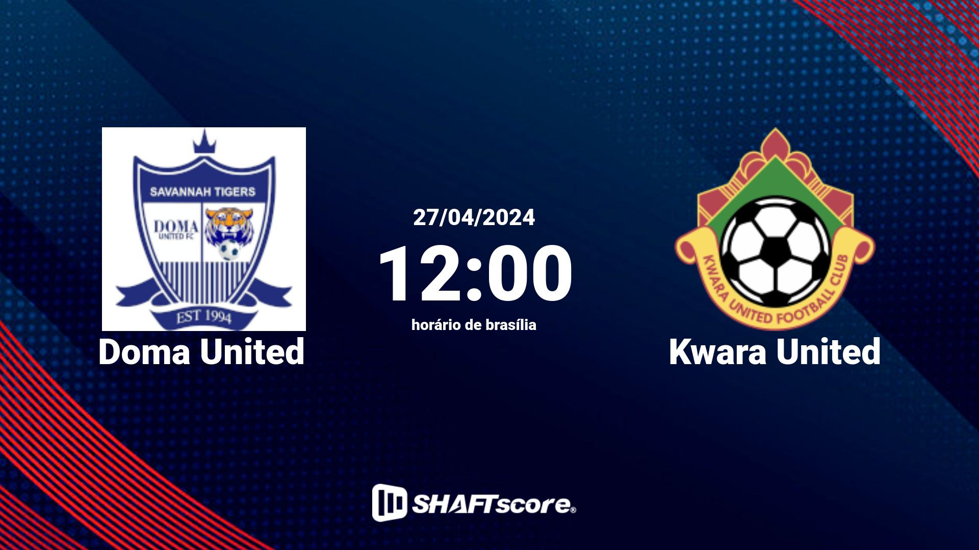 Estatísticas do jogo Doma United vs Kwara United 27.04 12:00