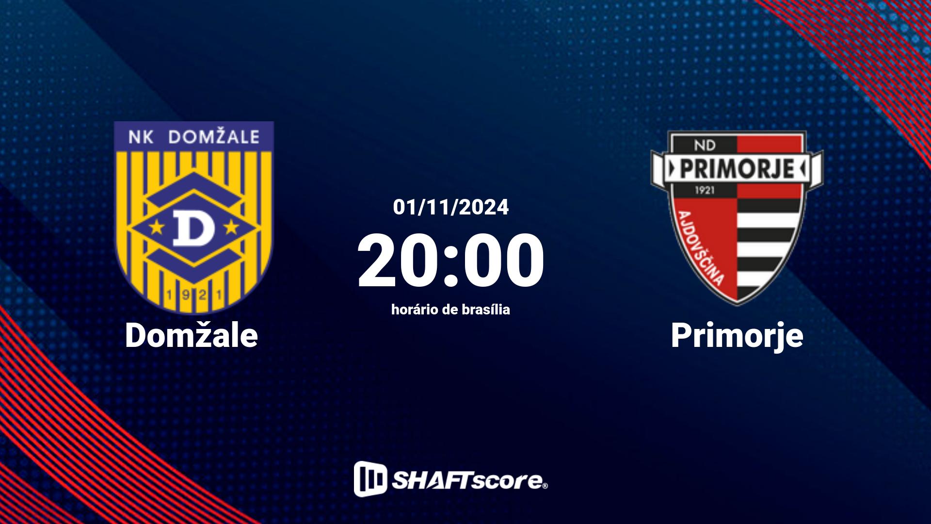 Estatísticas do jogo Domžale vs Primorje 01.11 20:00