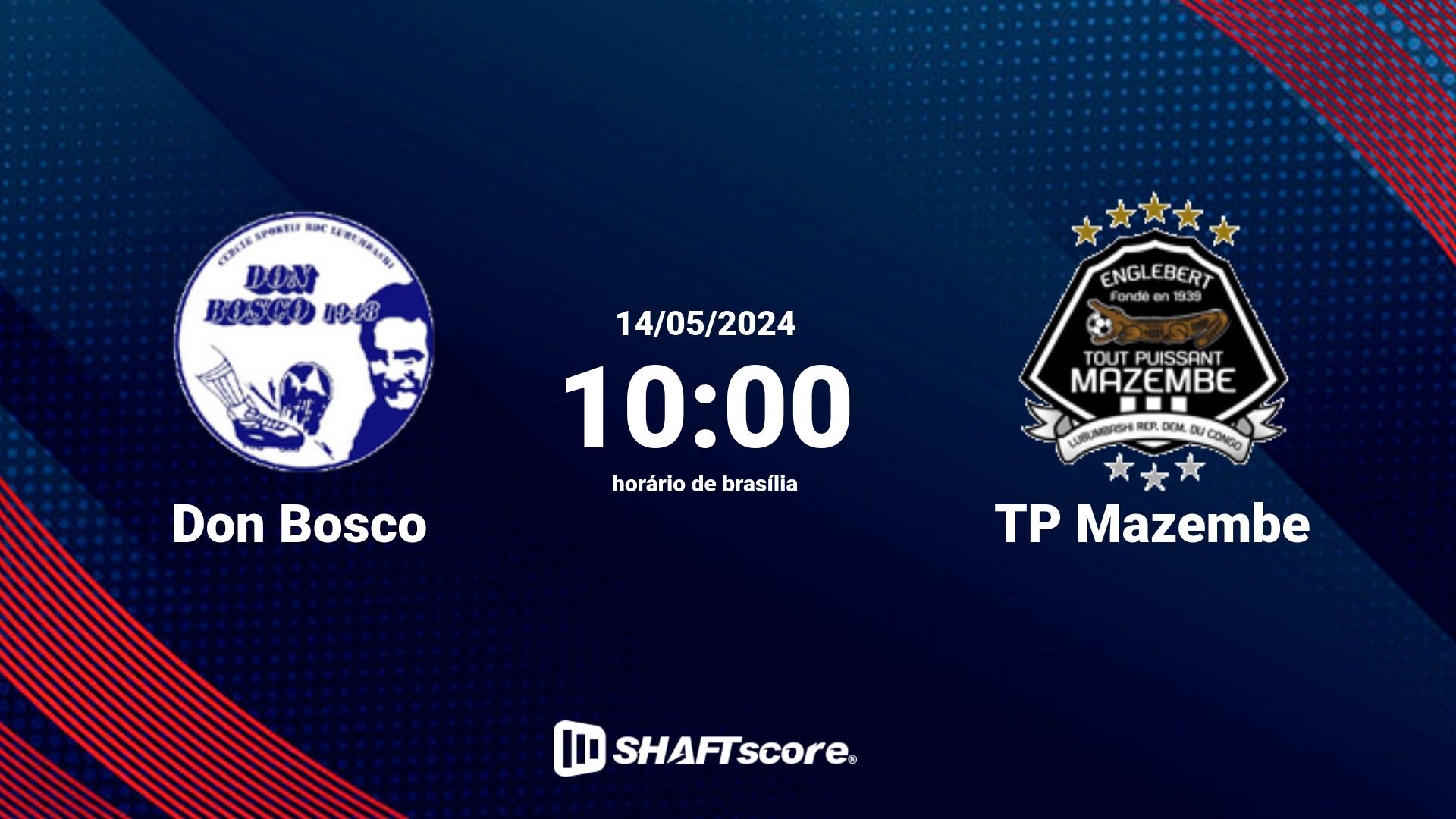 Estatísticas do jogo Don Bosco vs TP Mazembe 14.05 10:00