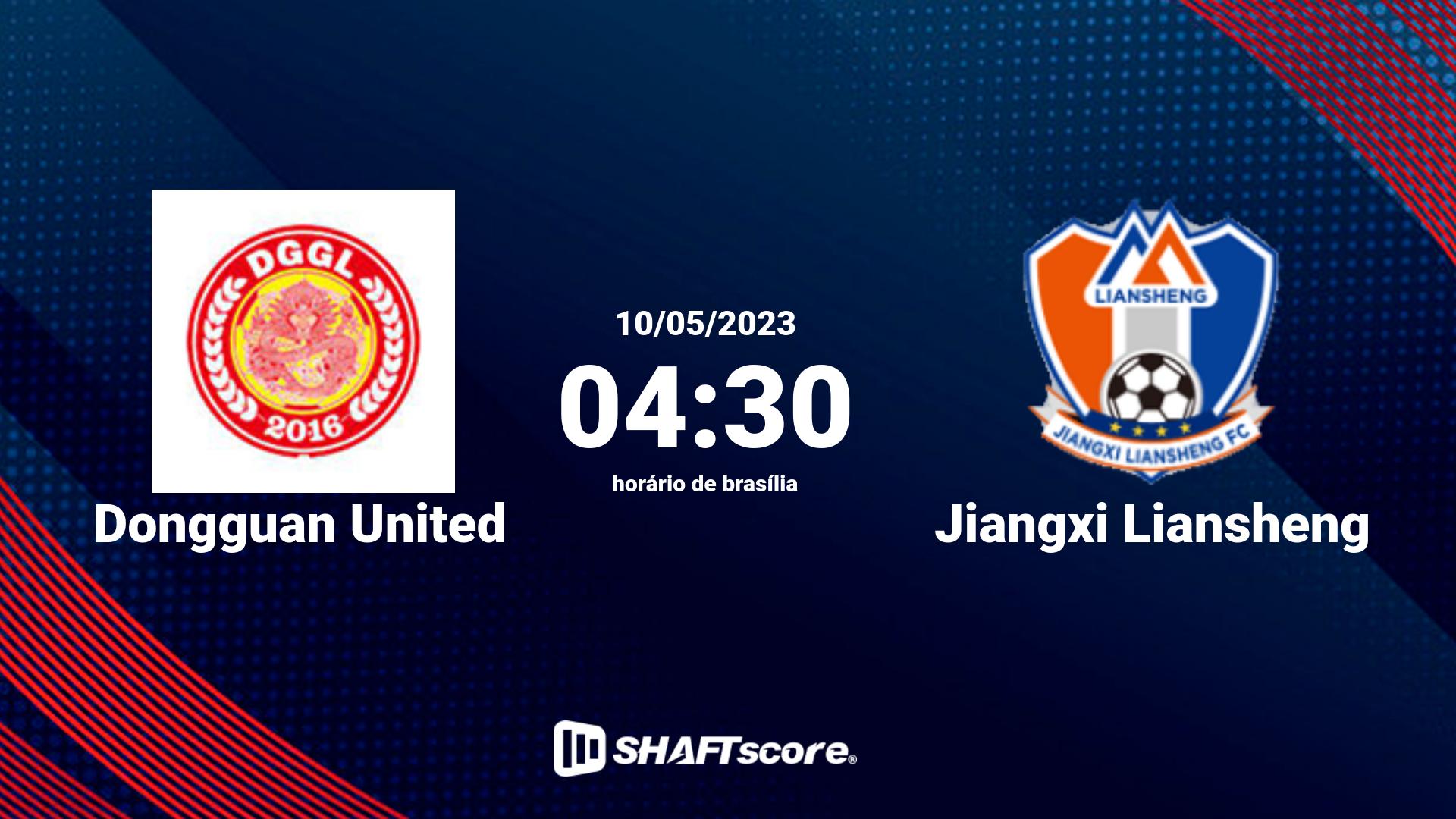 Estatísticas do jogo Dongguan United vs Jiangxi Liansheng 10.05 04:30