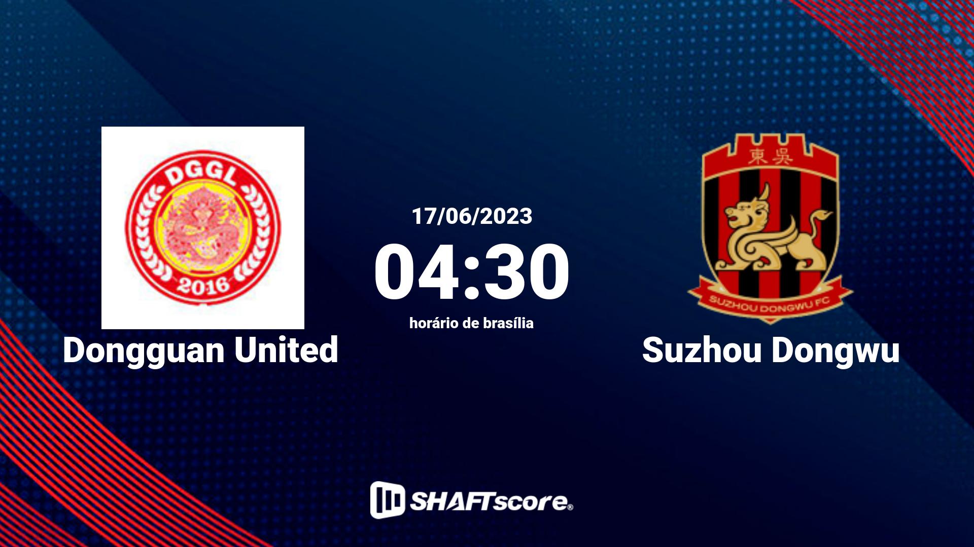 Estatísticas do jogo Dongguan United vs Suzhou Dongwu 17.06 04:30