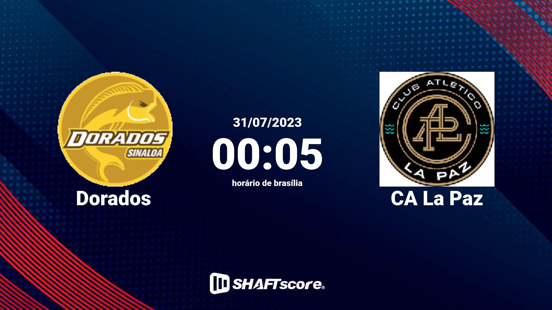 Estatísticas do jogo Dorados vs CA La Paz 31.07 00:05