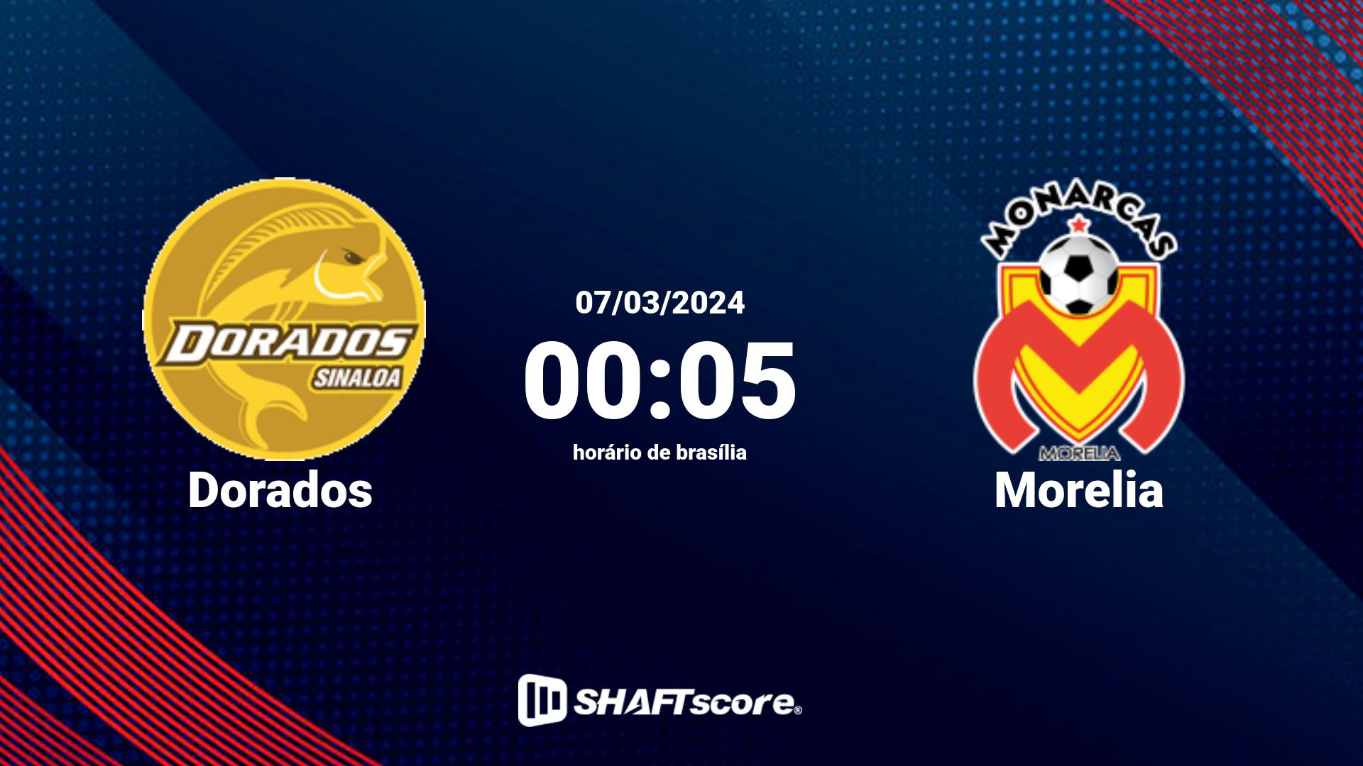 Estatísticas do jogo Dorados vs Morelia 07.03 00:05