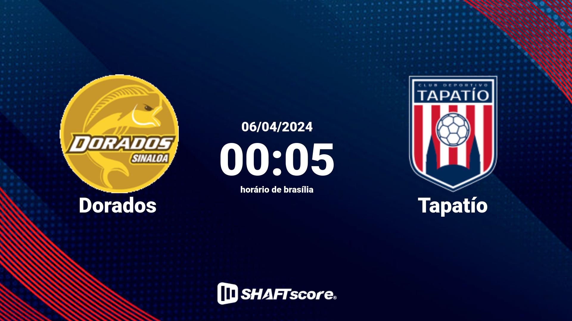 Estatísticas do jogo Dorados vs Tapatío 06.04 00:05