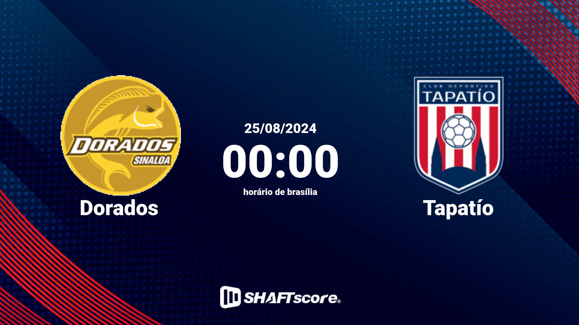 Estatísticas do jogo Dorados vs Tapatío 25.08 00:00