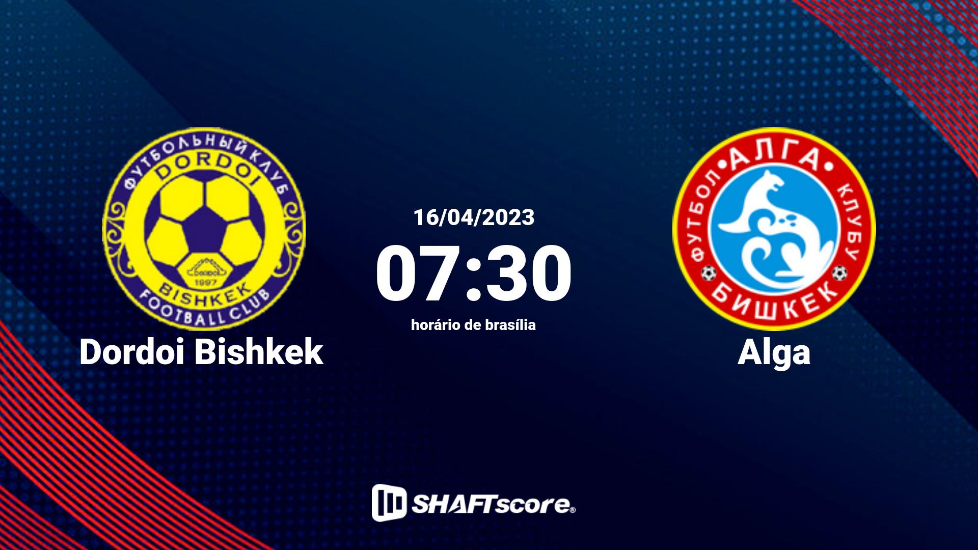 Estatísticas do jogo Dordoi Bishkek vs Alga 16.04 07:30