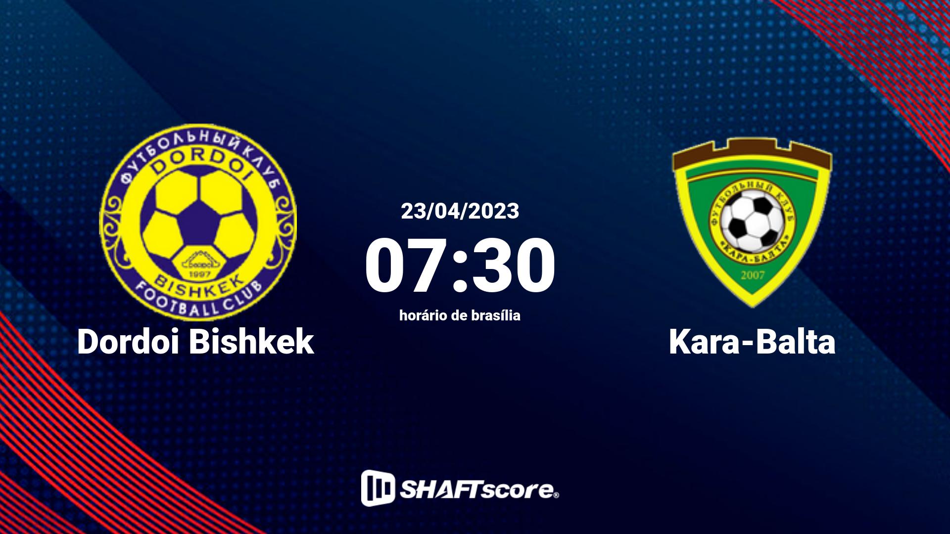 Estatísticas do jogo Dordoi Bishkek vs Kara-Balta 23.04 07:30