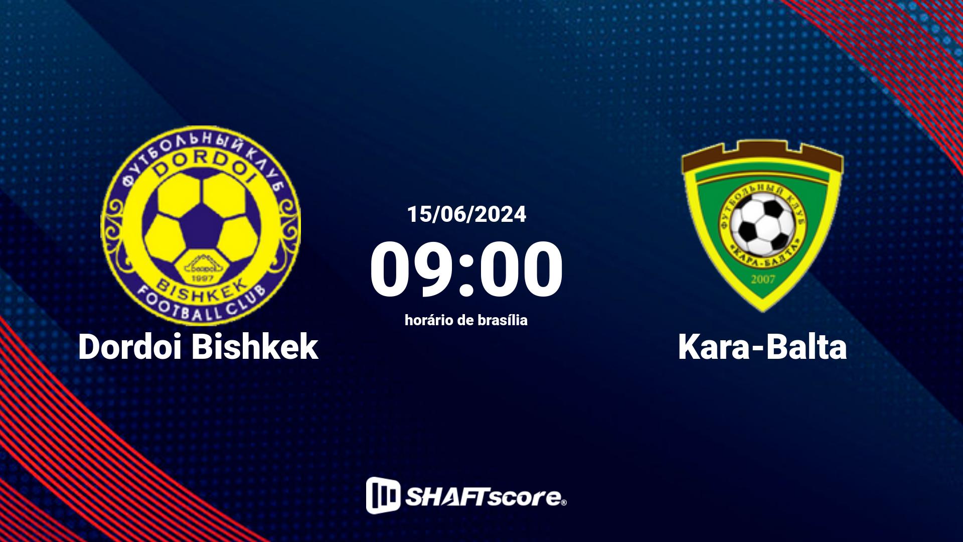 Estatísticas do jogo Dordoi Bishkek vs Kara-Balta 15.06 09:00