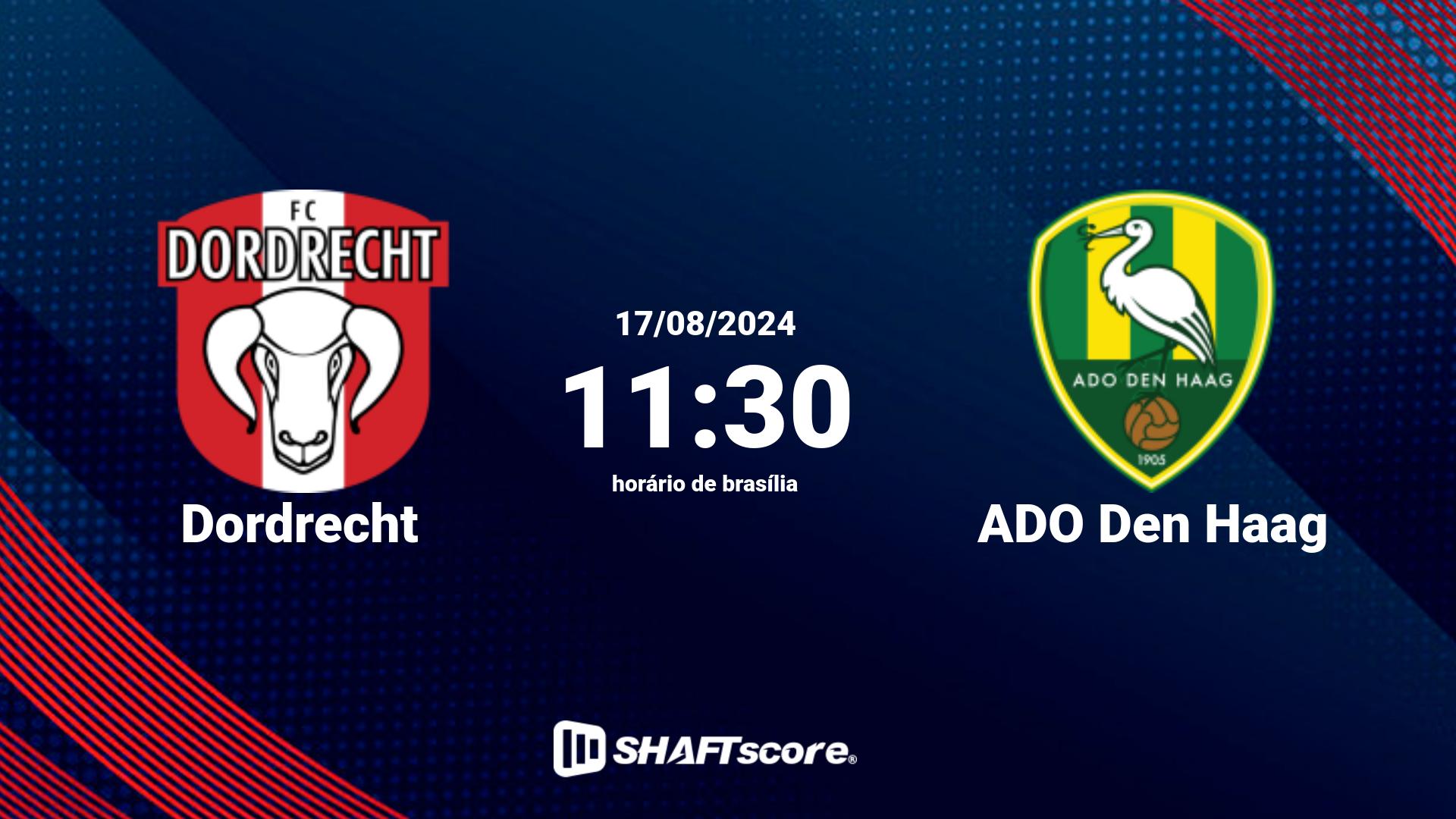 Estatísticas do jogo Dordrecht vs ADO Den Haag 17.08 11:30