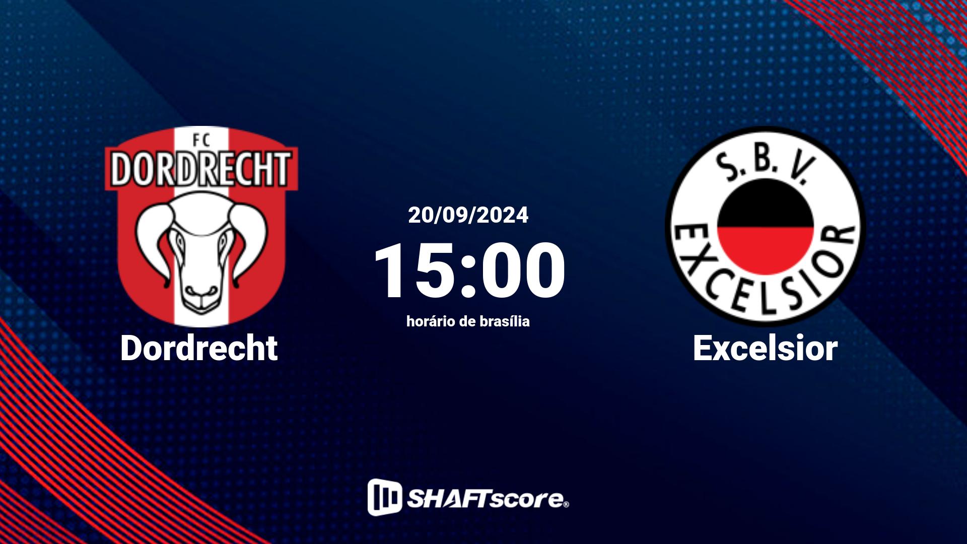 Estatísticas do jogo Dordrecht vs Excelsior 20.09 15:00