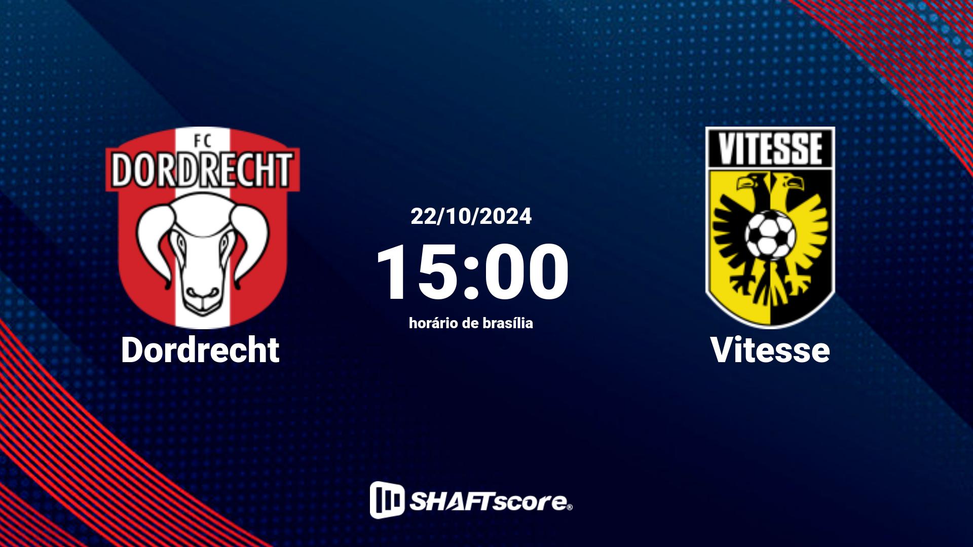 Estatísticas do jogo Dordrecht vs Vitesse 22.10 15:00