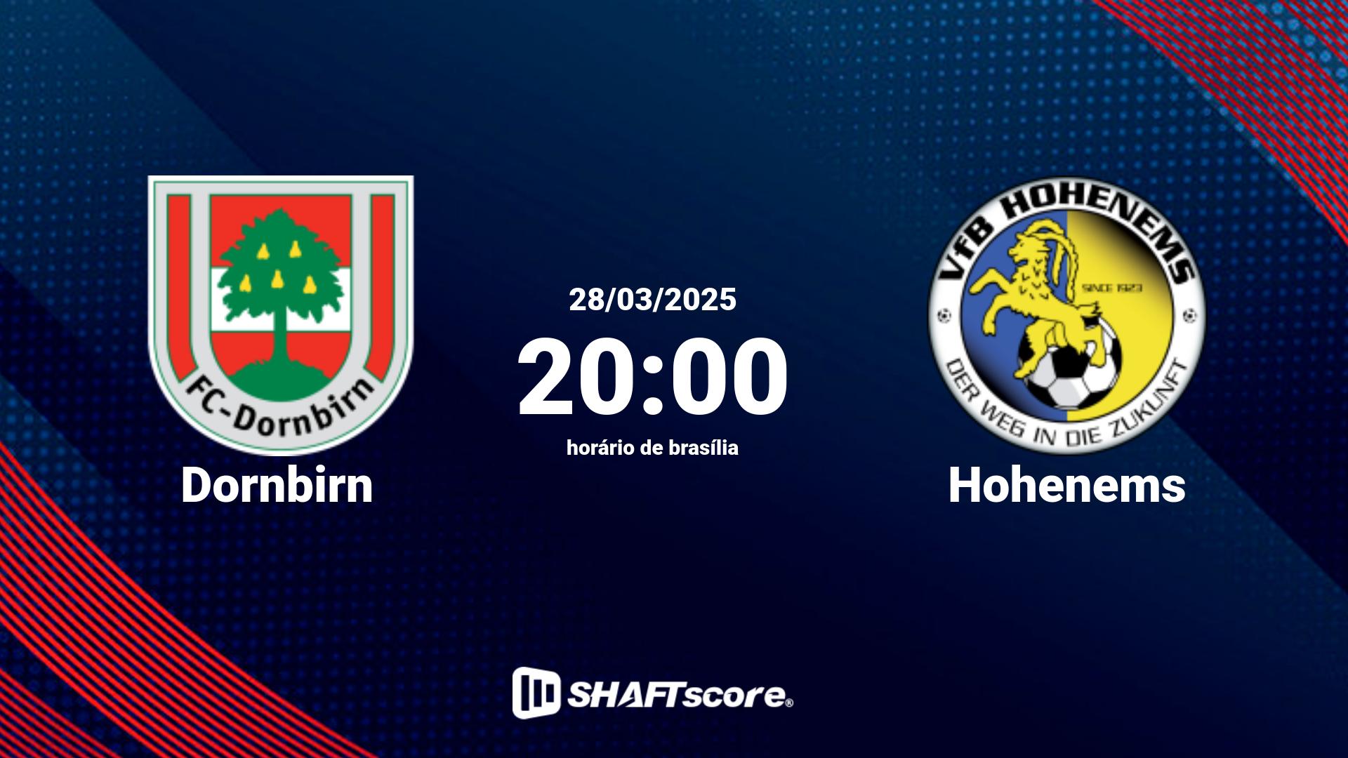 Estatísticas do jogo Dornbirn vs Hohenems 28.03 20:00