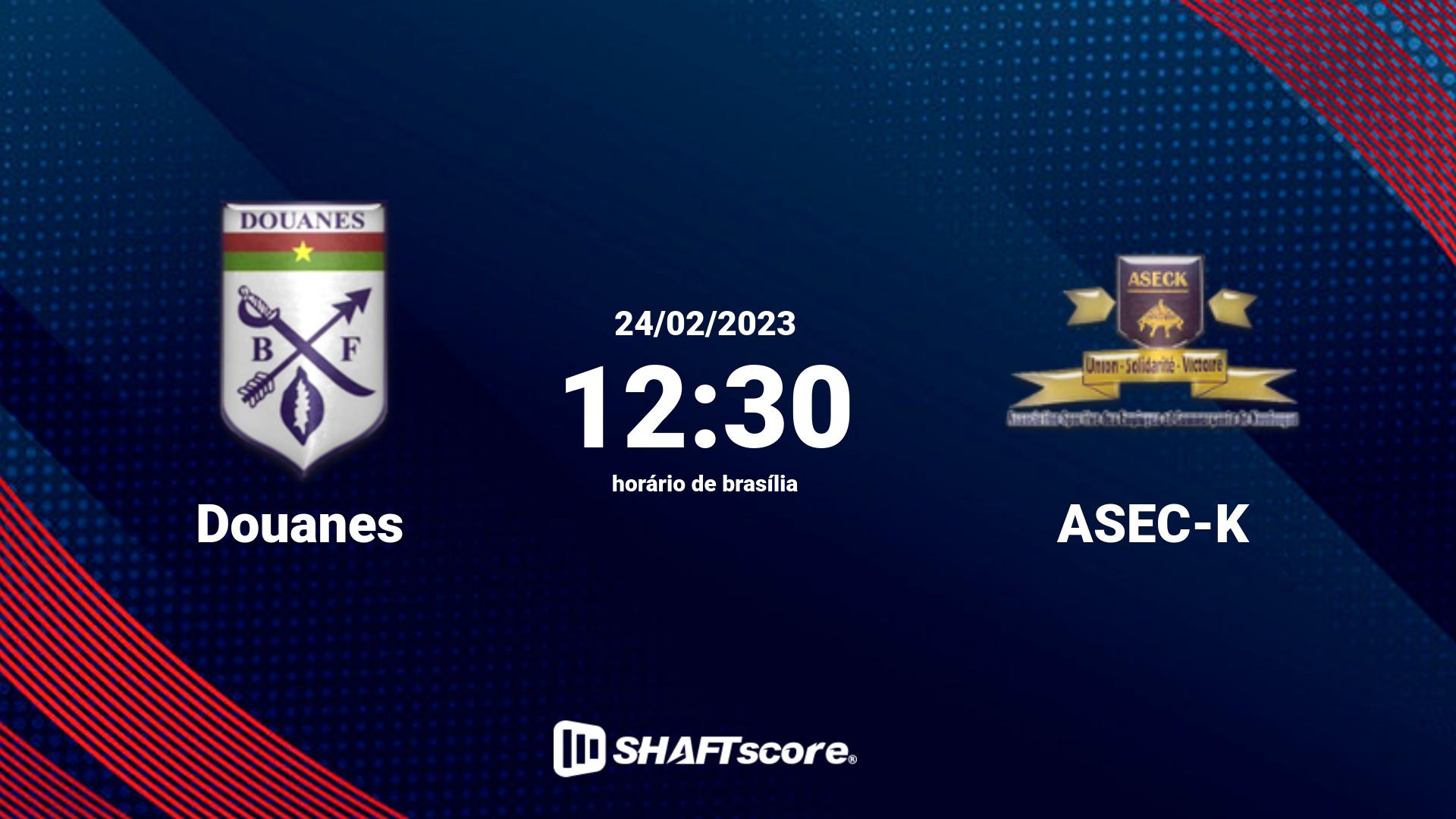 Estatísticas do jogo Douanes vs ASEC-K 24.02 12:30