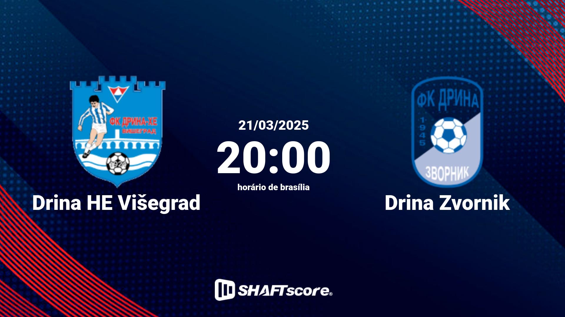 Estatísticas do jogo Drina HE Višegrad vs Drina Zvornik 21.03 20:00