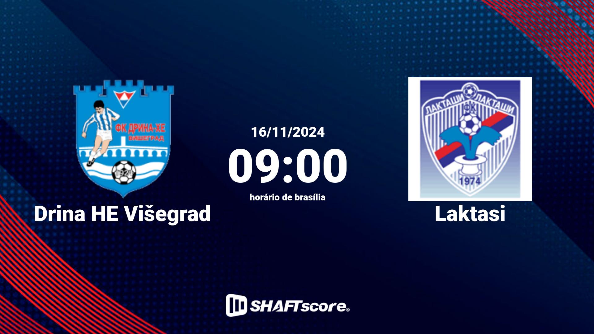 Estatísticas do jogo Drina HE Višegrad vs Laktasi 16.11 09:00