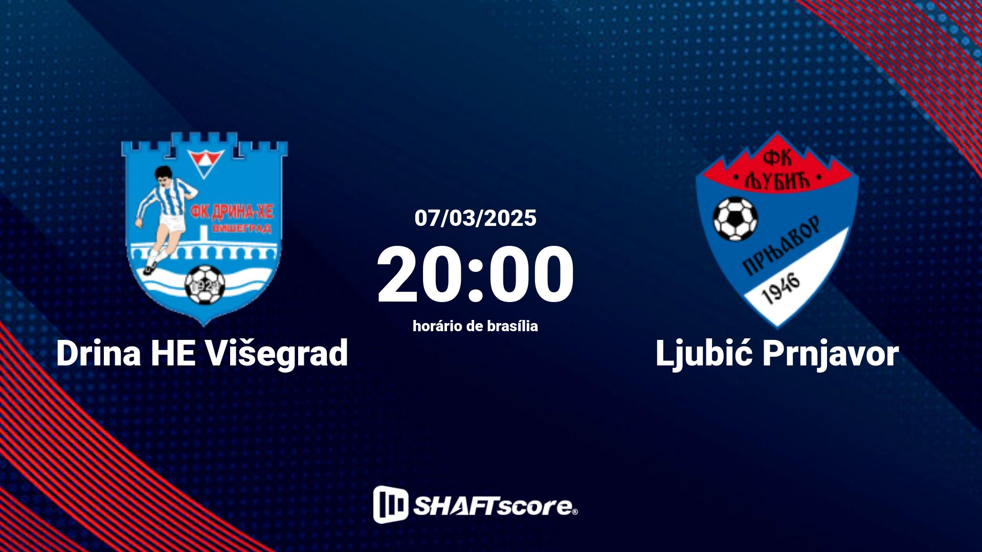 Estatísticas do jogo Drina HE Višegrad vs Ljubić Prnjavor 07.03 20:00