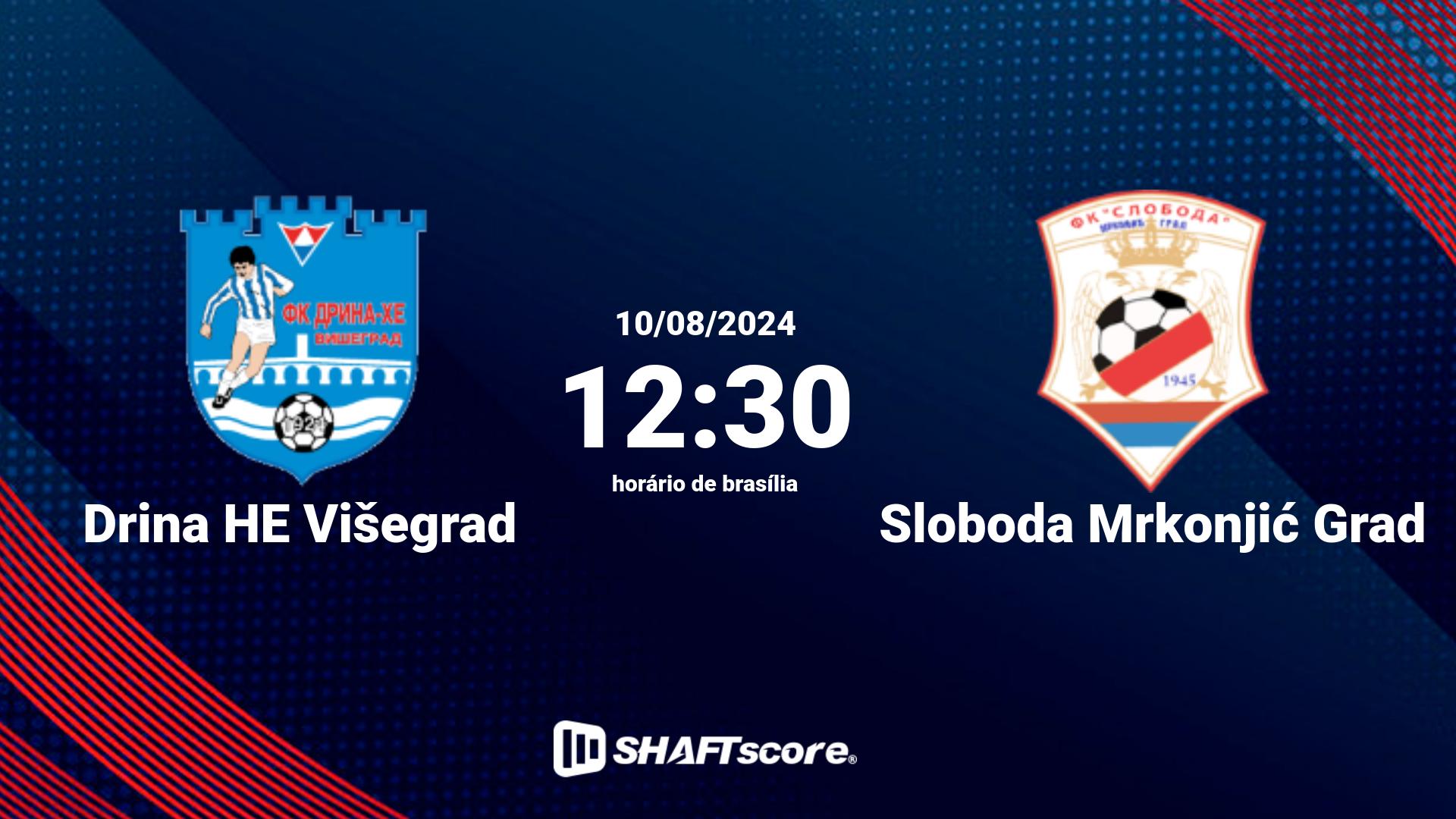 Estatísticas do jogo Drina HE Višegrad vs Sloboda Mrkonjić Grad 10.08 12:30