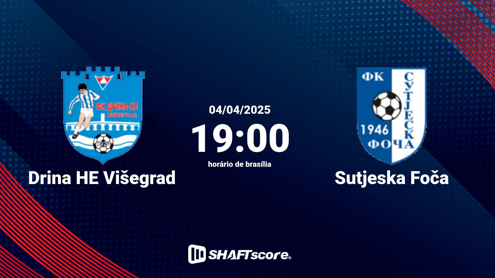 Estatísticas do jogo Drina HE Višegrad vs Sutjeska Foča 04.04 19:00