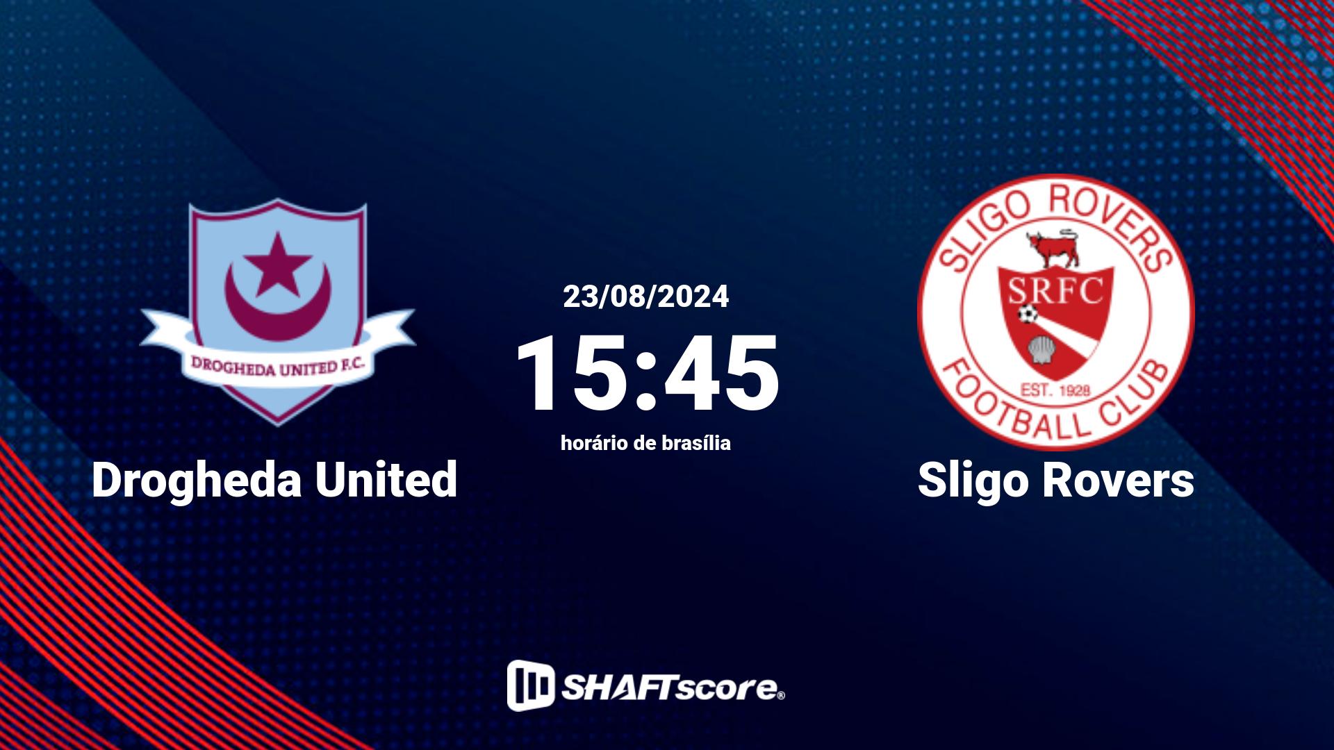 Estatísticas do jogo Drogheda United vs Sligo Rovers 23.08 15:45